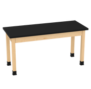 PerpetuLab Wooden Leg Tables with Plain Apron  - Light Hardwood, Epoxy Resin, 60"W x 24"D x 30"H