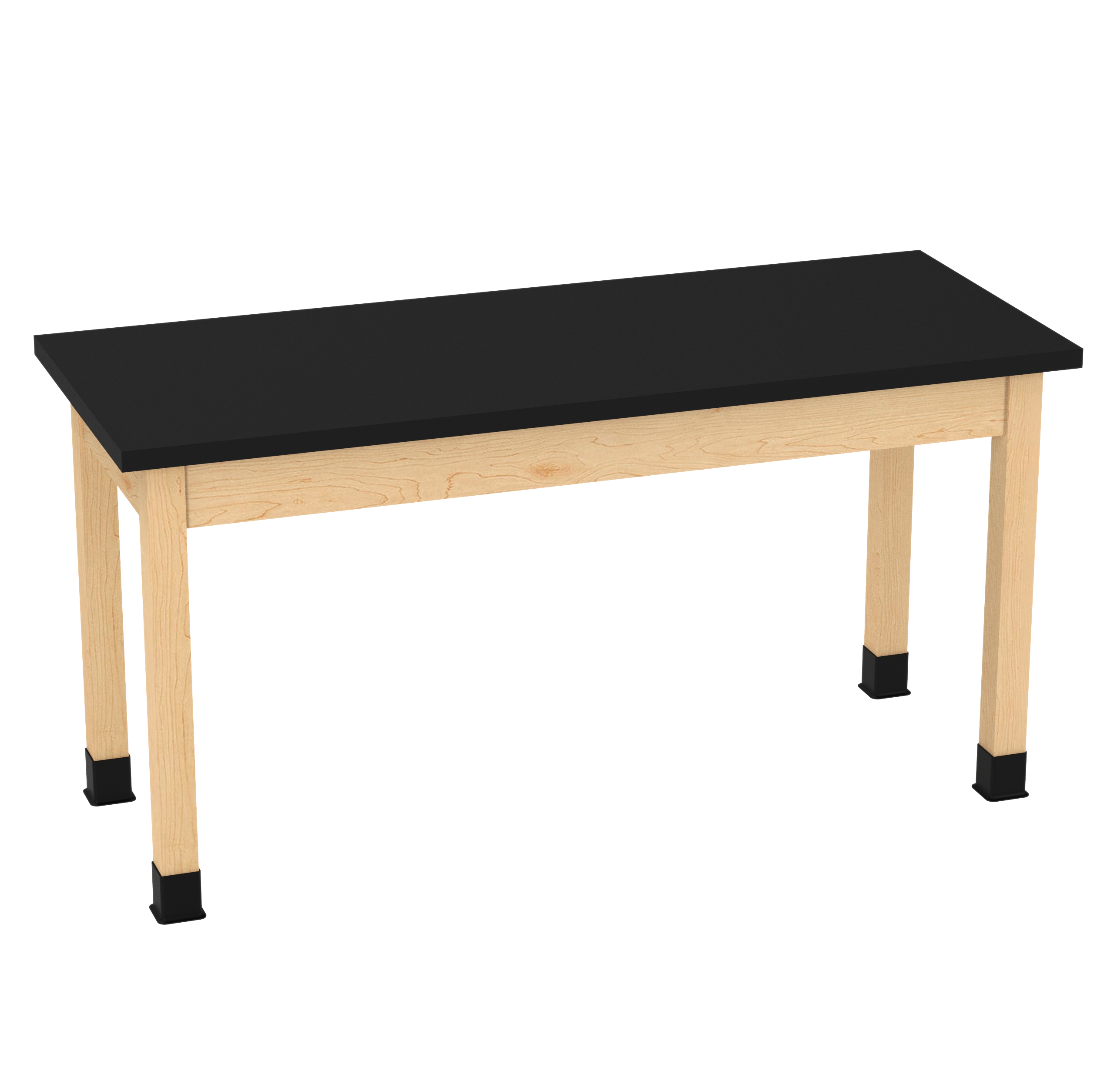 PerpetuLab Wooden Leg Tables with Plain Apron  - Light Hardwood, Epoxy Resin, 60"W x 24"D x 30"H