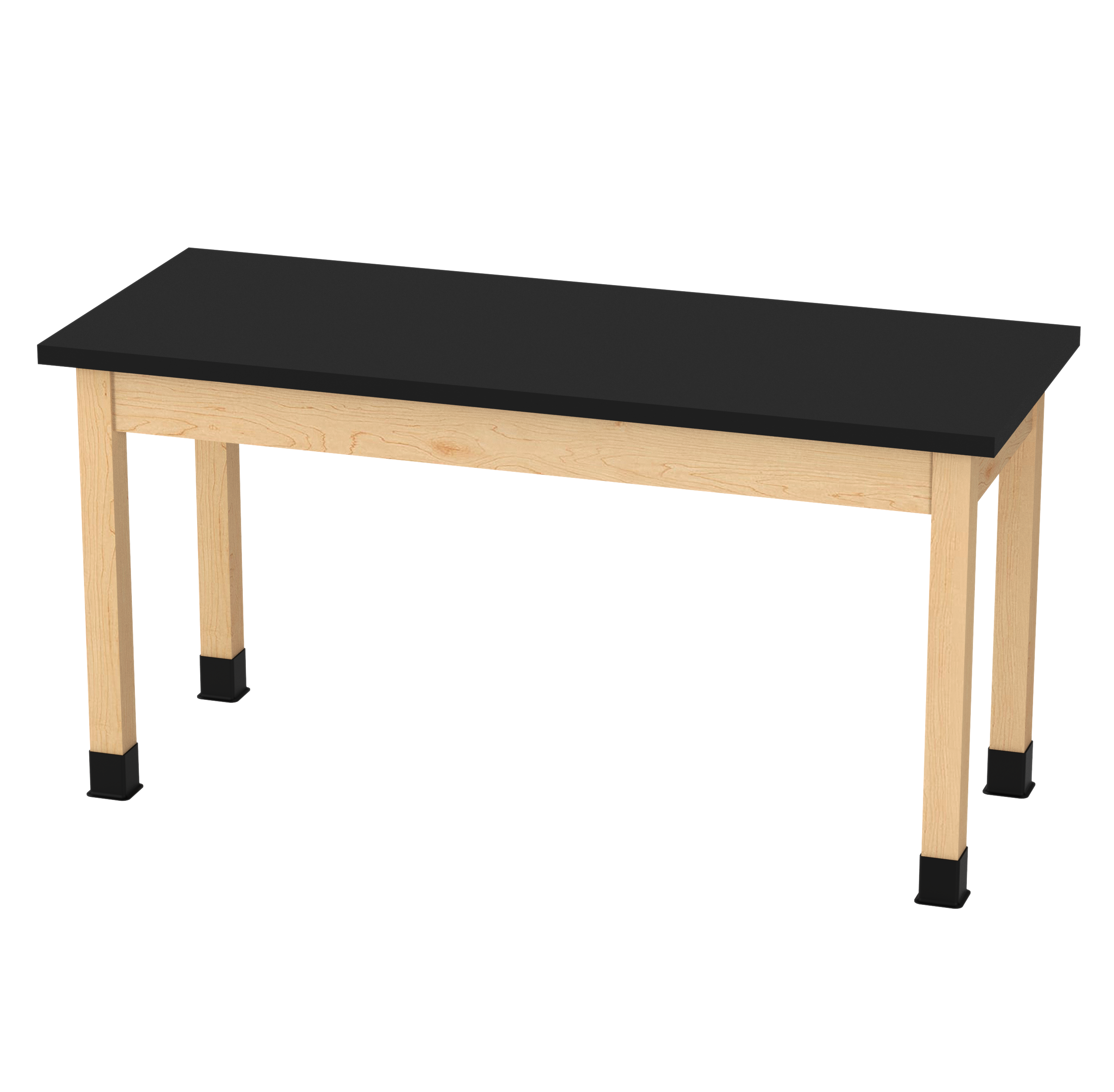 PerpetuLab Wooden Leg Tables with Plain Apron  - Light Hardwood, Epoxy Resin, 60"W x 24"D x 30"H