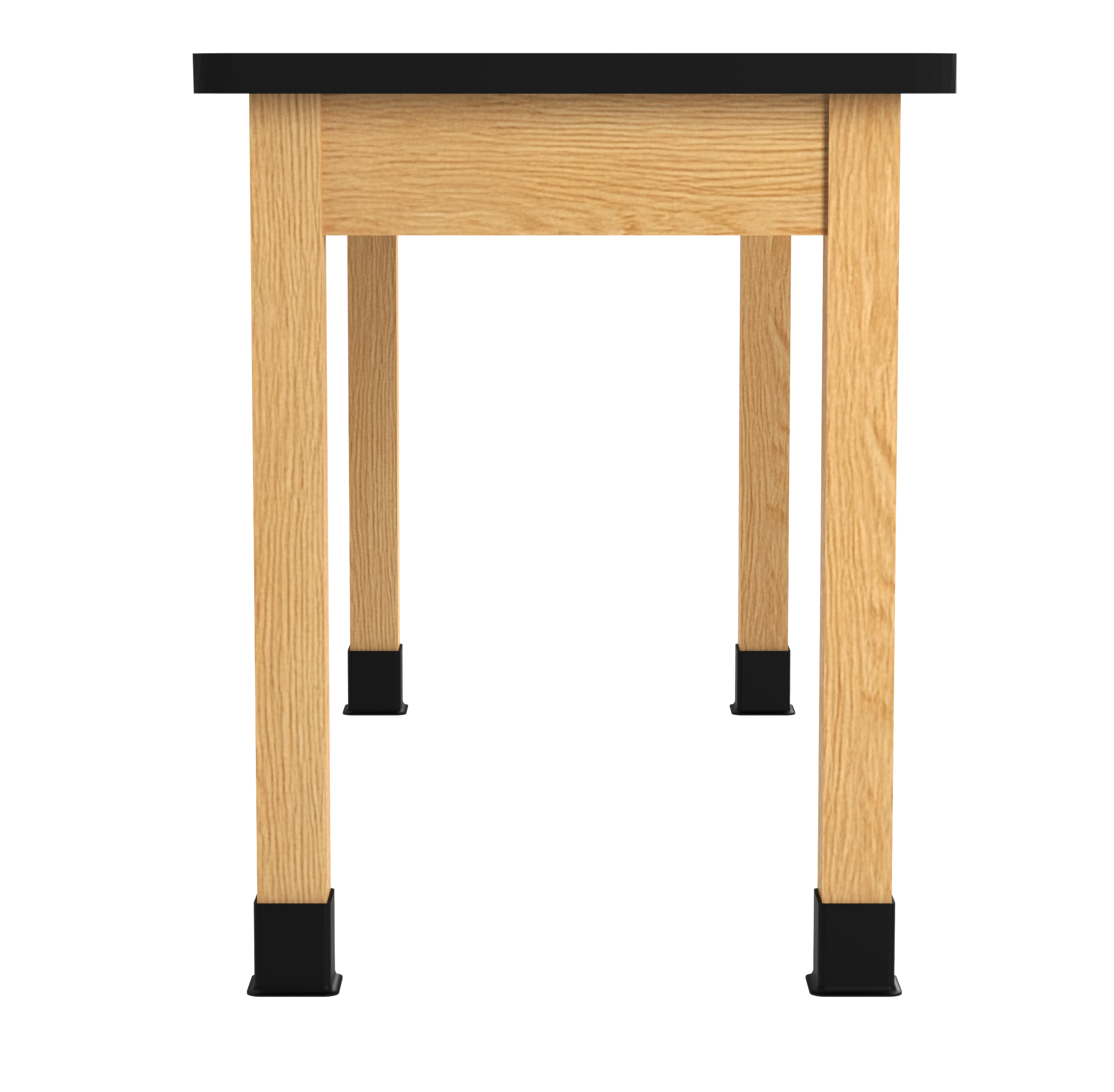 PerpetuLab Wooden Leg Tables with Plain Apron  - Red Oak, HPL Laminatew/3mm Edge, 60"W x 24"D x 30-1/4"H