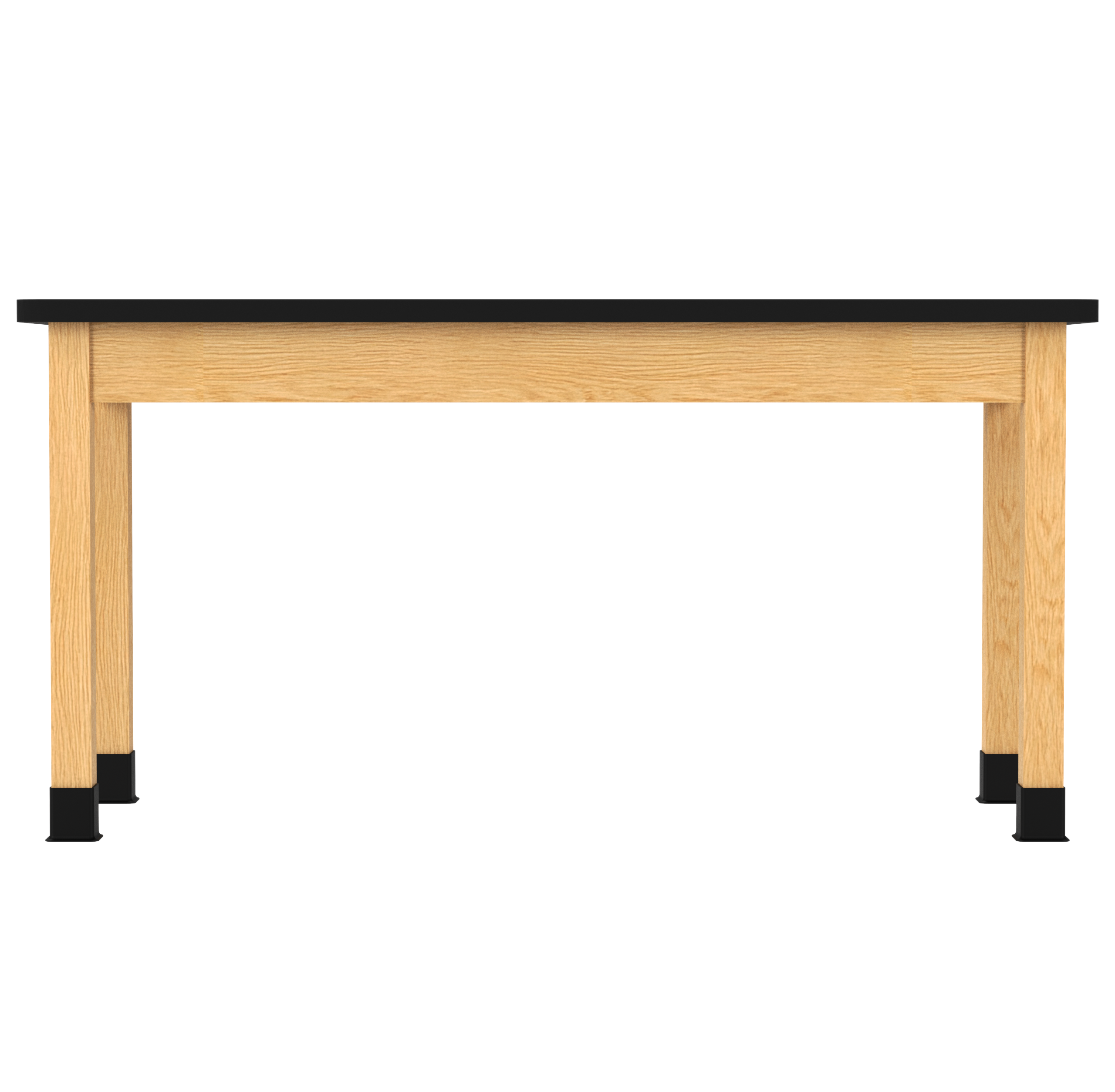 PerpetuLab Wooden Leg Tables with Plain Apron  - Red Oak, HPL Laminatew/3mm Edge, 60"W x 24"D x 30-1/4"H