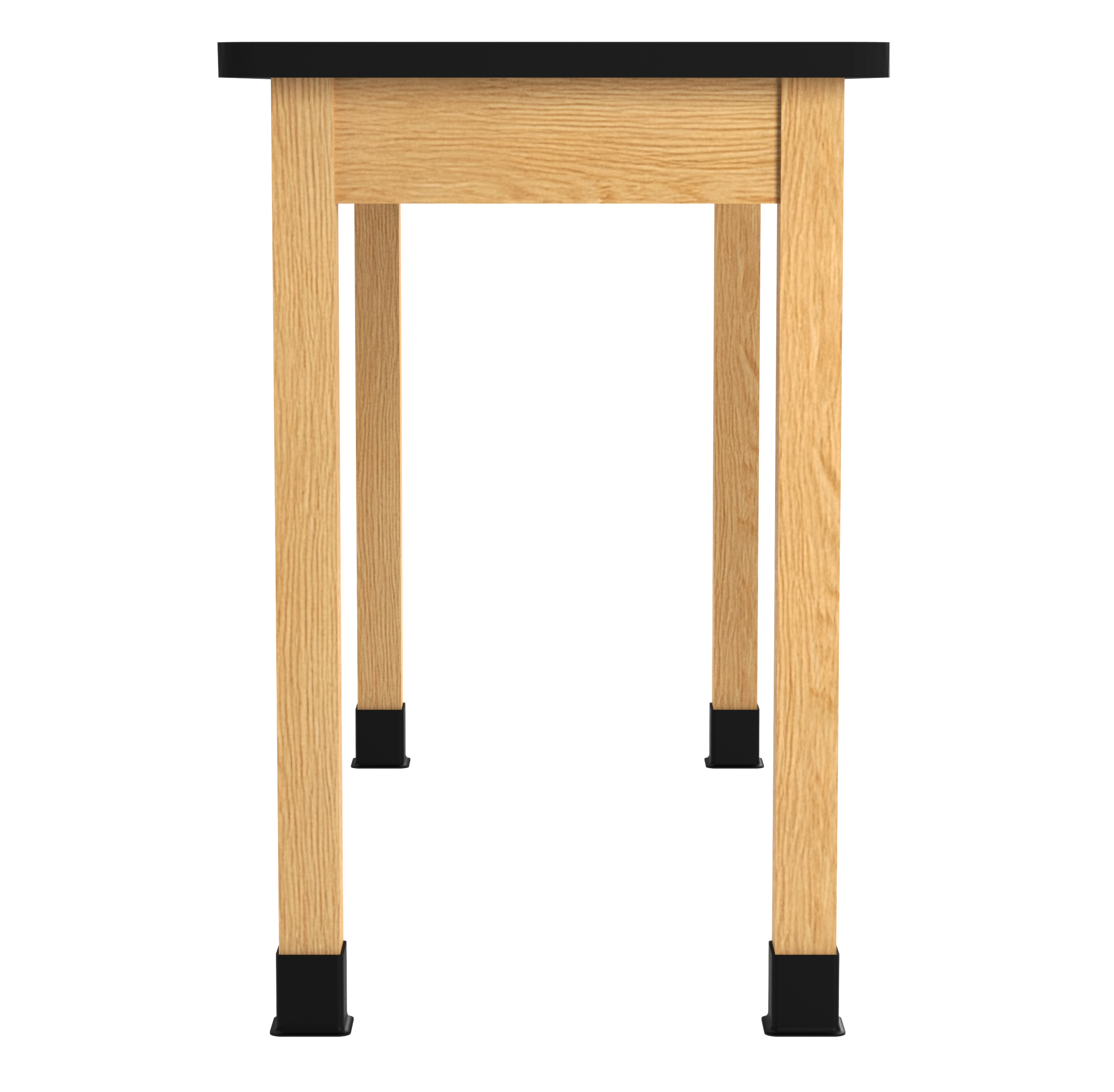 PerpetuLab Wooden Leg Tables with Plain Apron  - Red Oak, HPL Laminatew/3mm Edge, 60"W x 24"D x 36-1/4"H