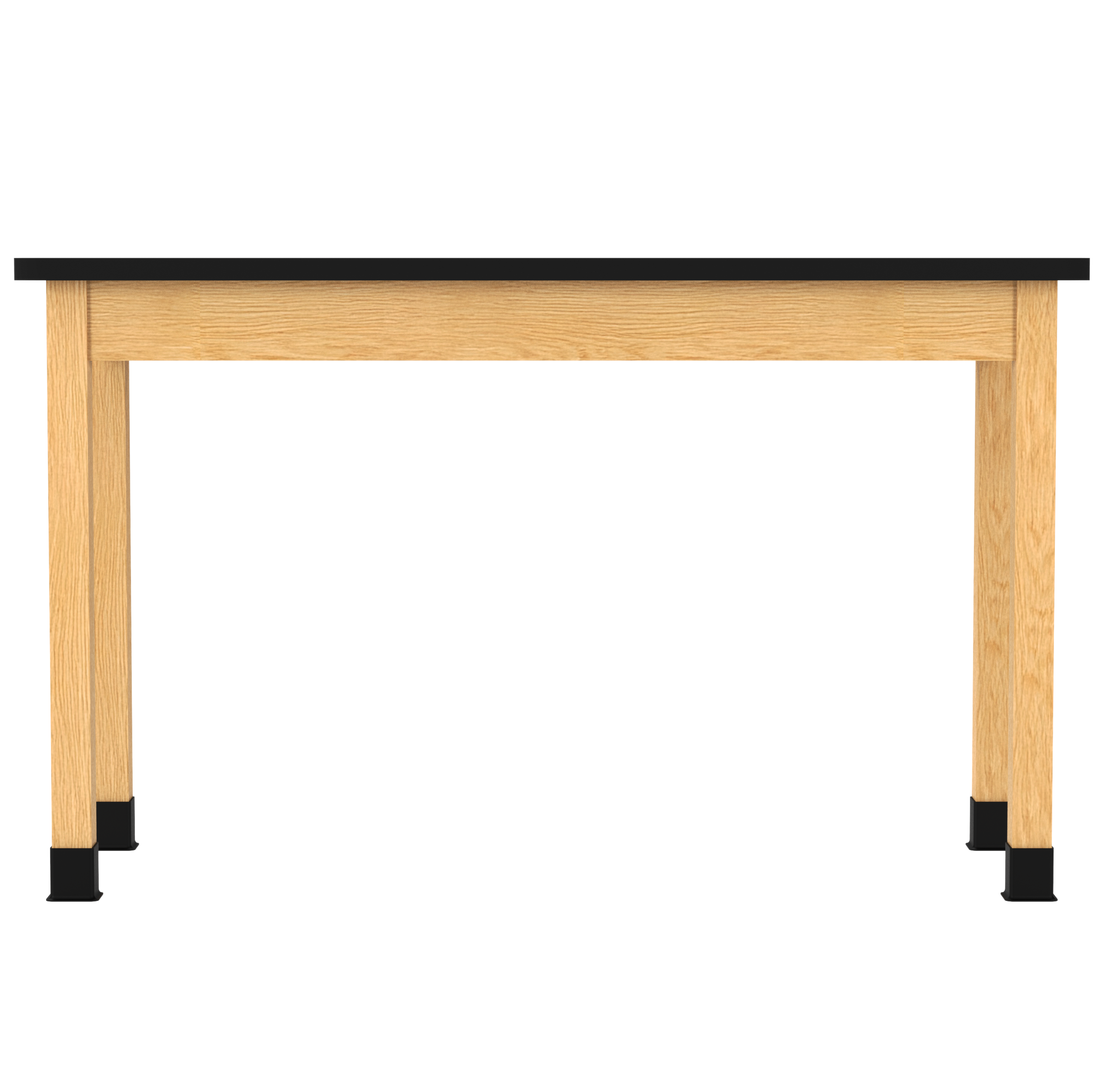 PerpetuLab Wooden Leg Tables with Plain Apron  - Red Oak, HPL Laminatew/3mm Edge, 60"W x 24"D x 36-1/4"H
