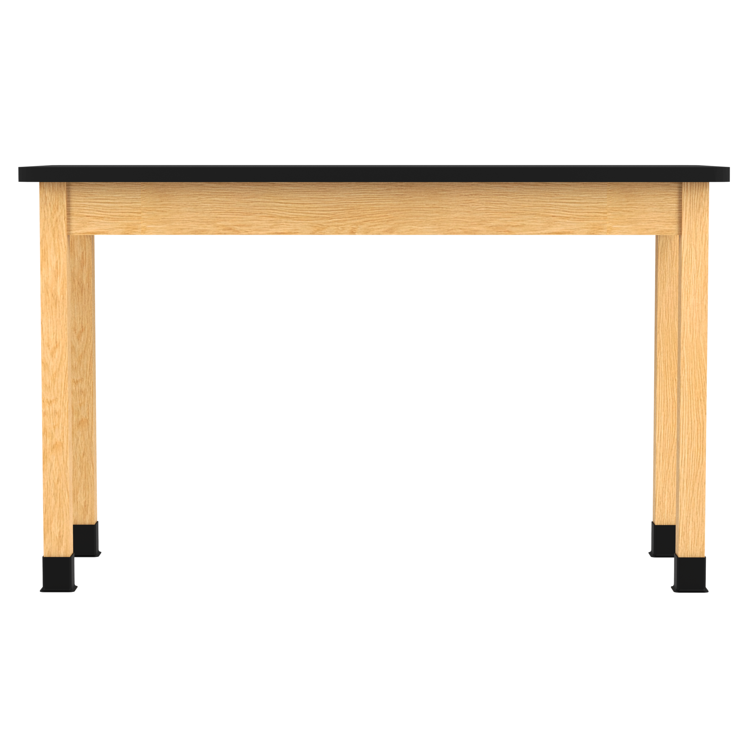 PerpetuLab Wooden Leg Tables with Plain Apron  - Red Oak, HPL Laminatew/3mm Edge, 60"W x 24"D x 36-1/4"H