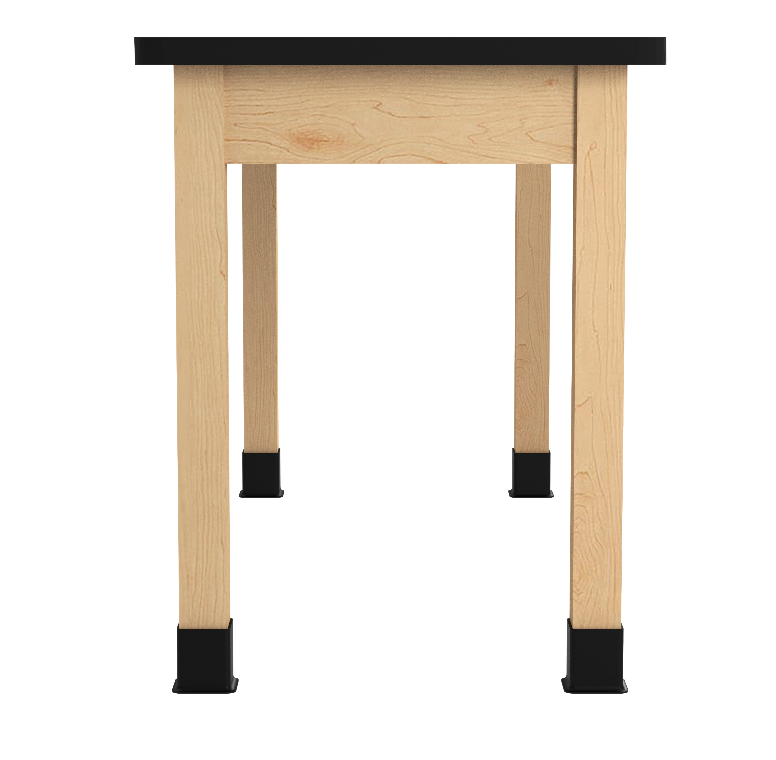 PerpetuLab Wooden Leg Tables with Plain Apron  - Light Hardwood, HPL Laminatew/3mm Edge, 60"W x 24"D x 30-1/4"H