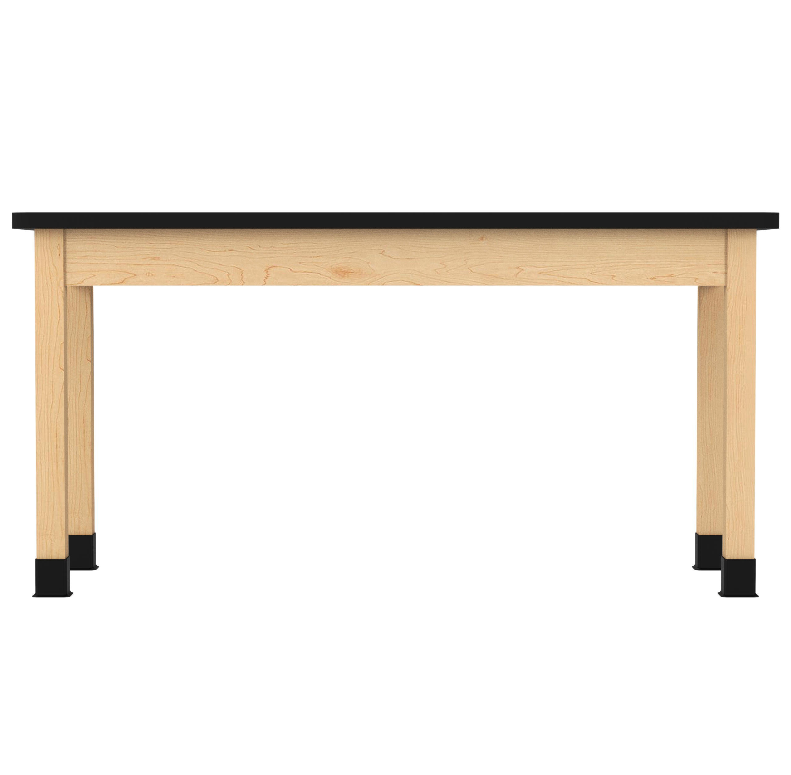 PerpetuLab Wooden Leg Tables with Plain Apron  - Light Hardwood, HPL Laminatew/3mm Edge, 60"W x 24"D x 30-1/4"H