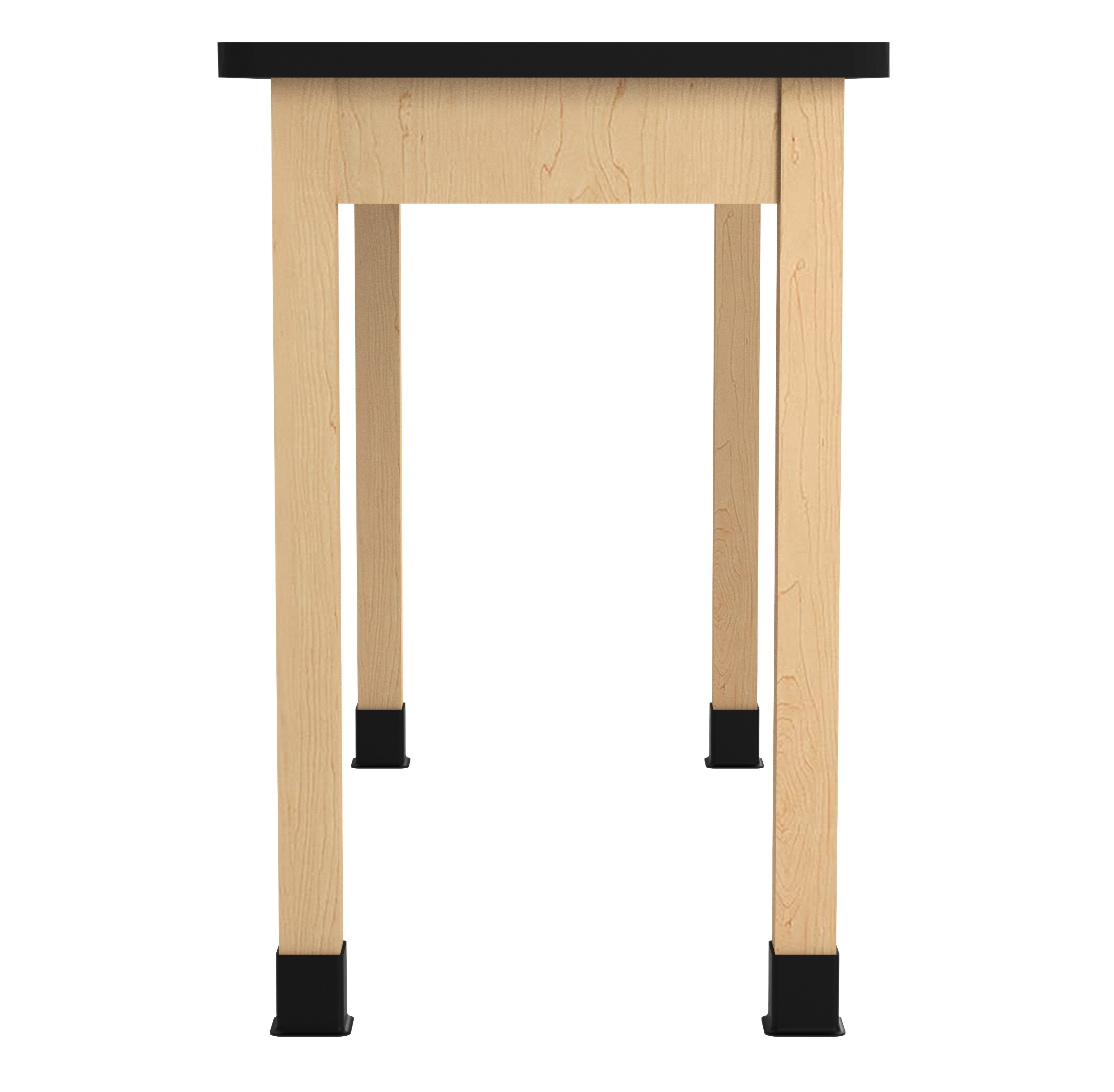PerpetuLab Wooden Leg Tables with Plain Apron  - Light Hardwood, HPL Laminatew/3mm Edge, 60"W x 24"D x 36-1/4"H