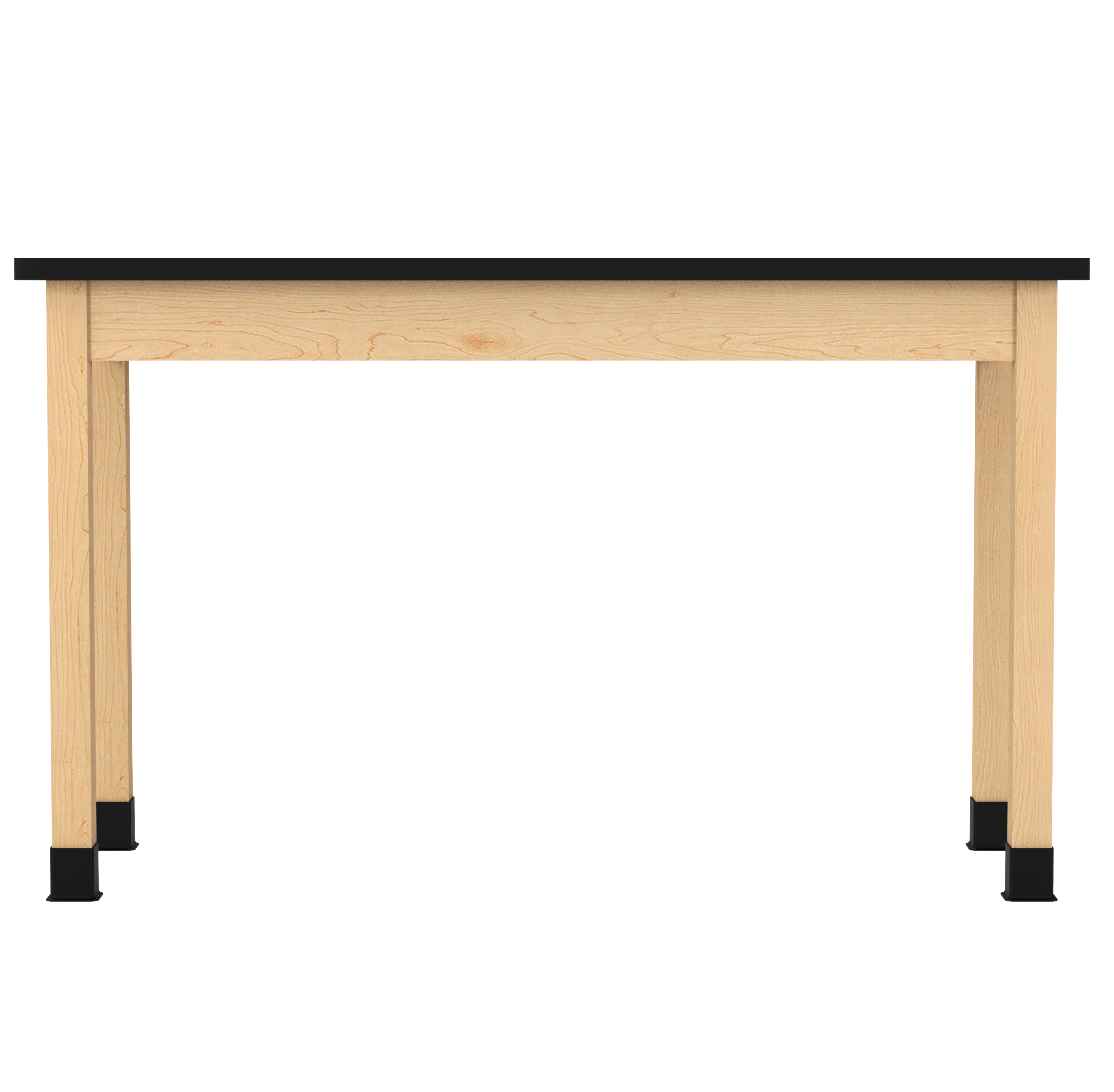 PerpetuLab Wooden Leg Tables with Plain Apron  - Light Hardwood, HPL Laminatew/3mm Edge, 60"W x 24"D x 36-1/4"H