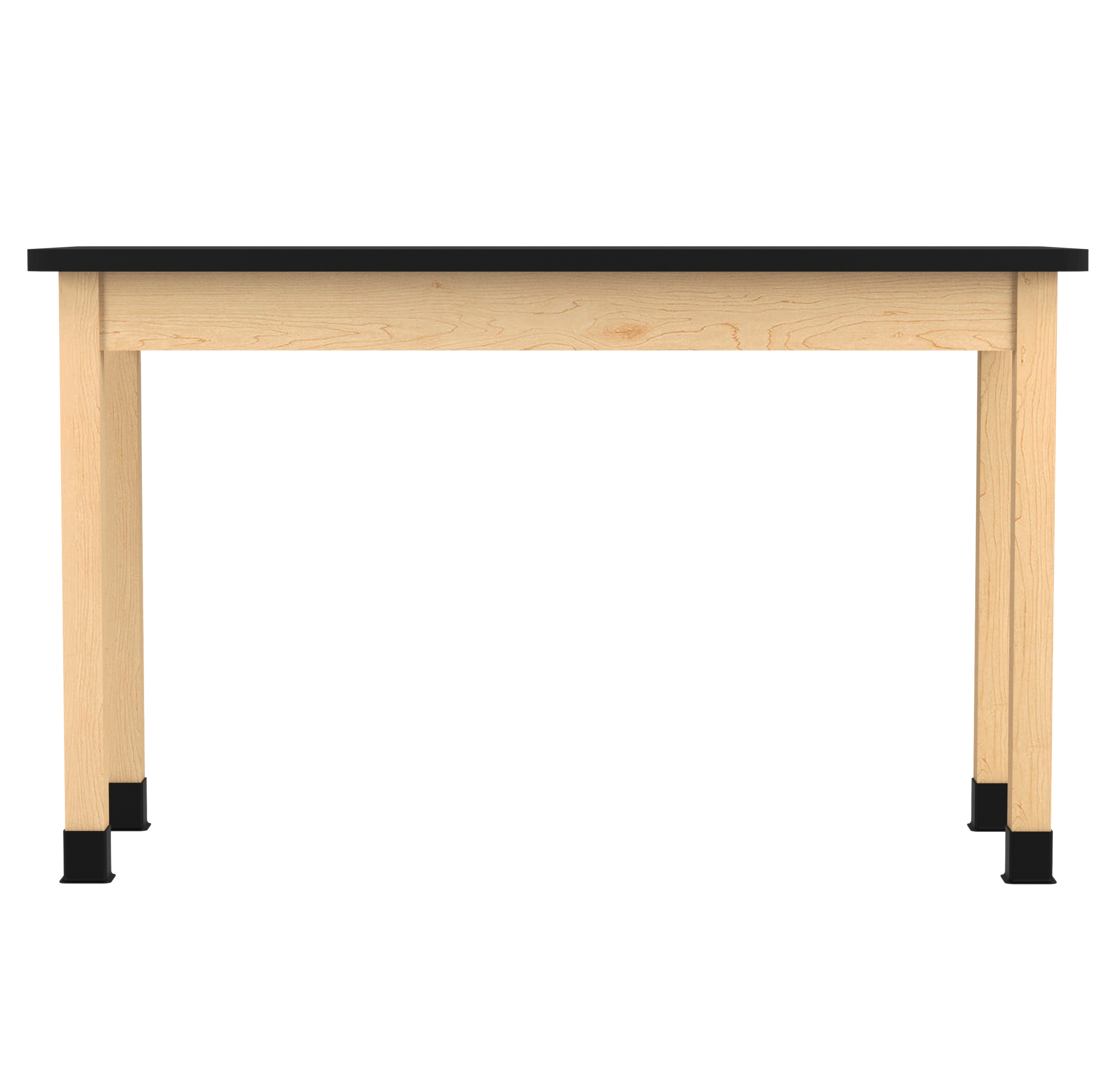 PerpetuLab Wooden Leg Tables with Plain Apron  - Light Hardwood, HPL Laminatew/3mm Edge, 60"W x 24"D x 36-1/4"H