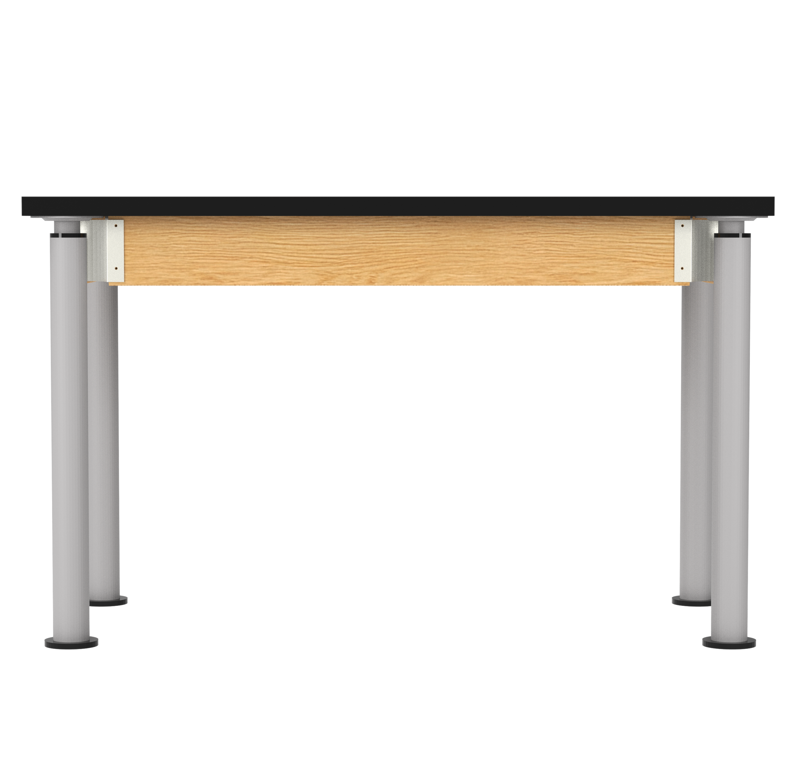 Uplift! Adjustable Height Table with Wood Apron - Red Oak, ChemGuard w/3mm Edge, 48"W x 24"D x 26-1/2 - 41"H