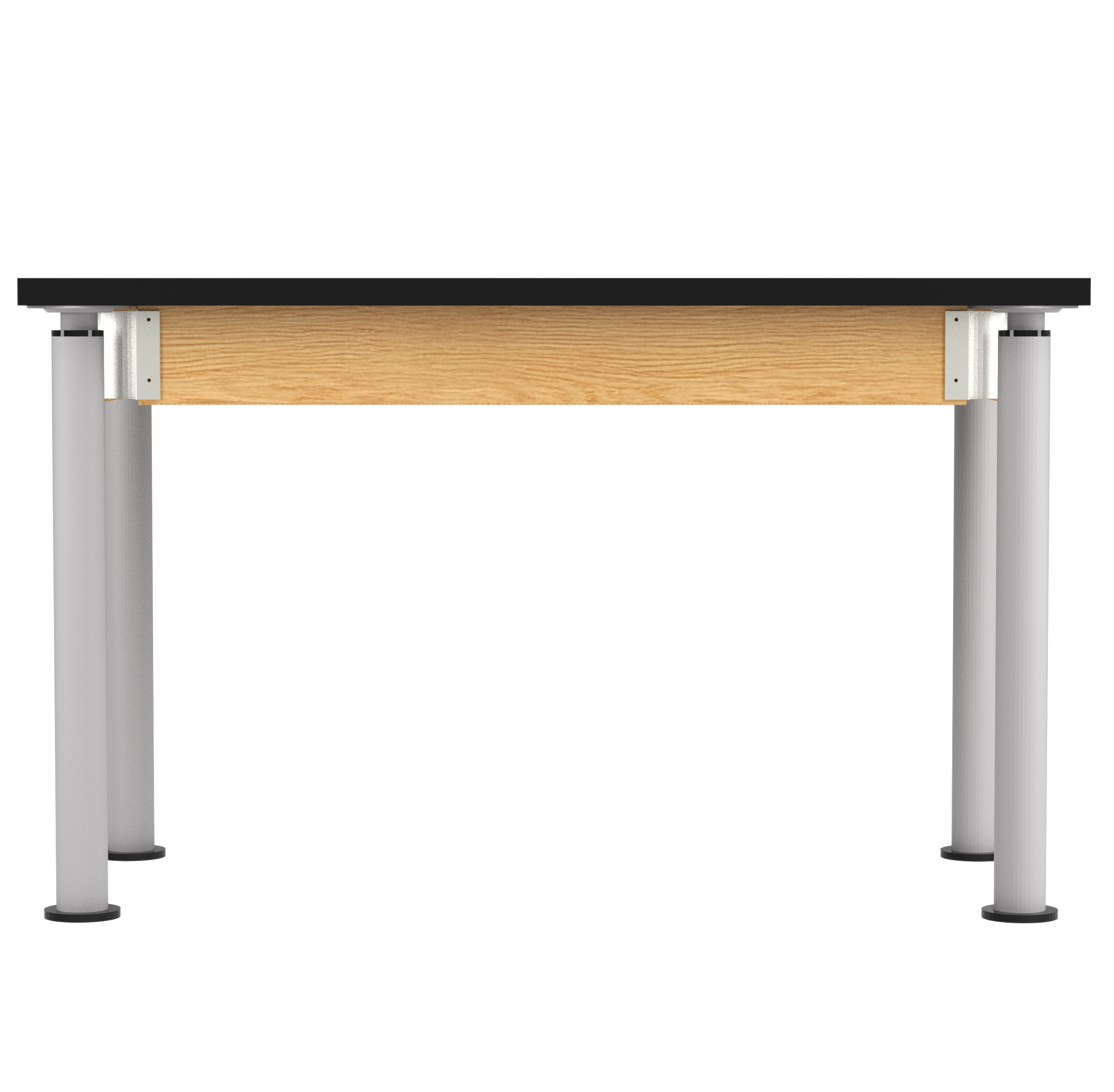 Uplift! Adjustable Height Table with Wood Apron - Red Oak, ChemGuard w/3mm Edge, 48"W x 24"D x 26-1/2 - 41"H