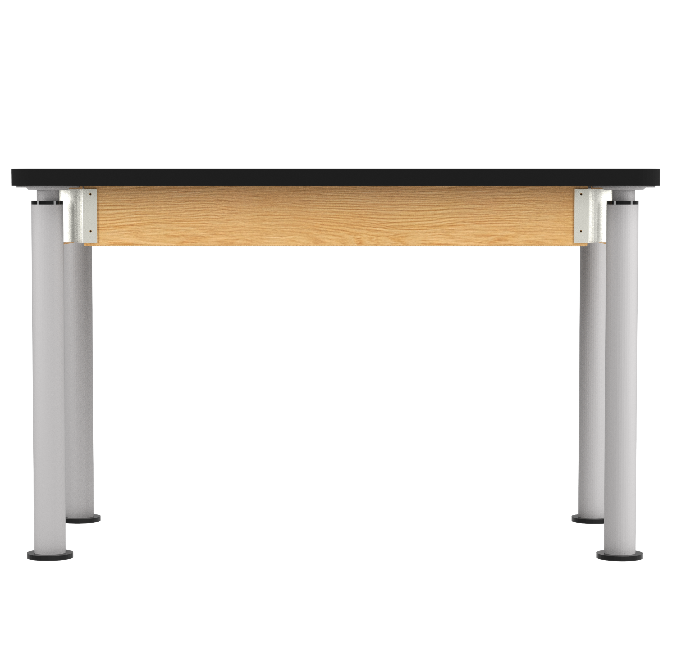 Uplift! Adjustable Height Table with Wood Apron - Red Oak, HPL Laminatew/3mm Edge, 48"W x 24"D x 26-1/2 - 41"H
