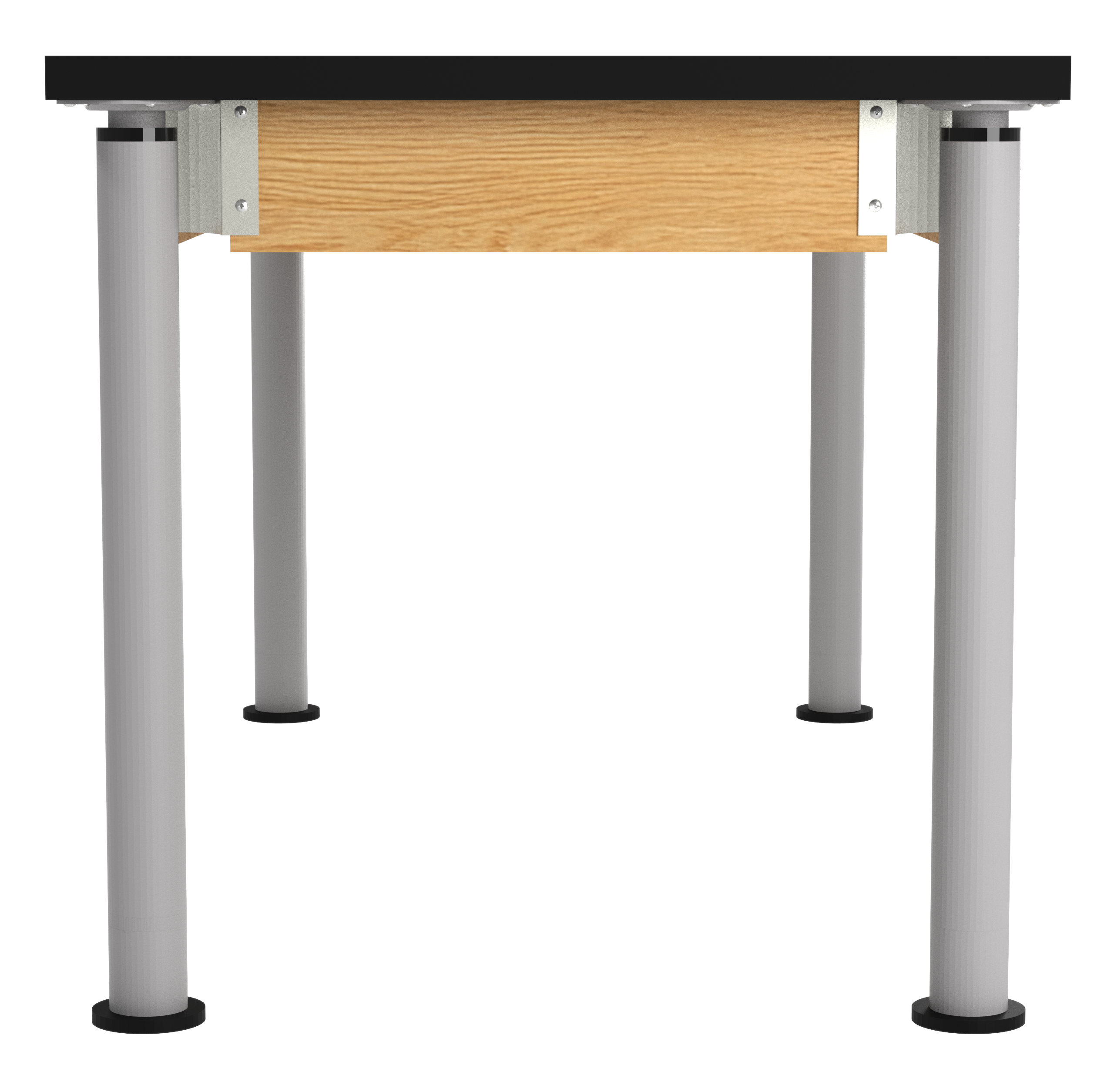 Uplift! Adjustable Height Table with Wood Apron - Red Oak, ChemGuard w/3mm Edge, 60"W x 30"D x 26-1/2 - 41"H