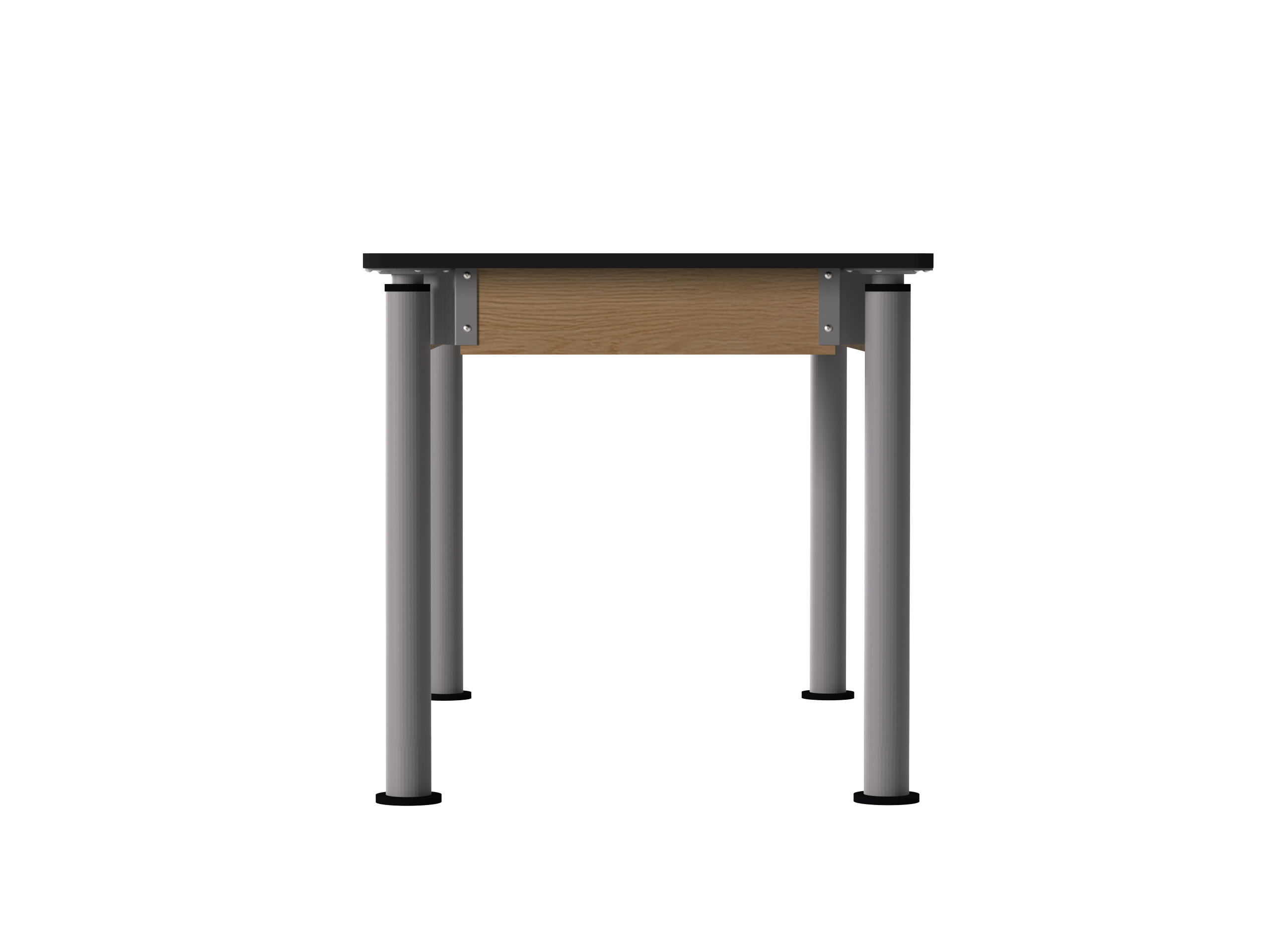 Uplift! Adjustable Height Table with Wood Apron - Red Oak, HPL Laminatew/3mm Edge, 60"W x 30"D x 26-1/2 - 41"H