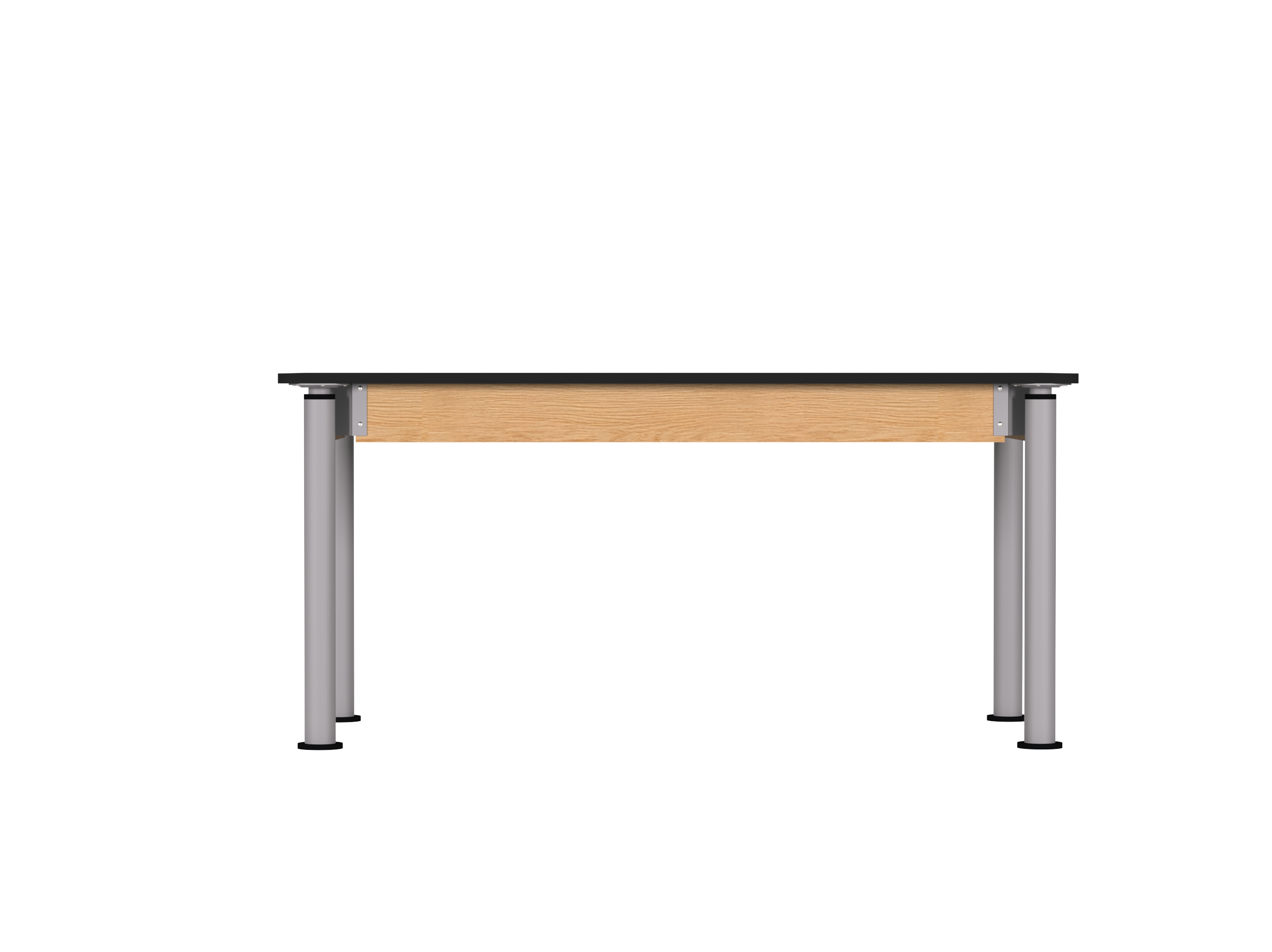 Uplift! Adjustable Height Table with Wood Apron - Red Oak, HPL Laminatew/3mm Edge, 60"W x 30"D x 26-1/2 - 41"H