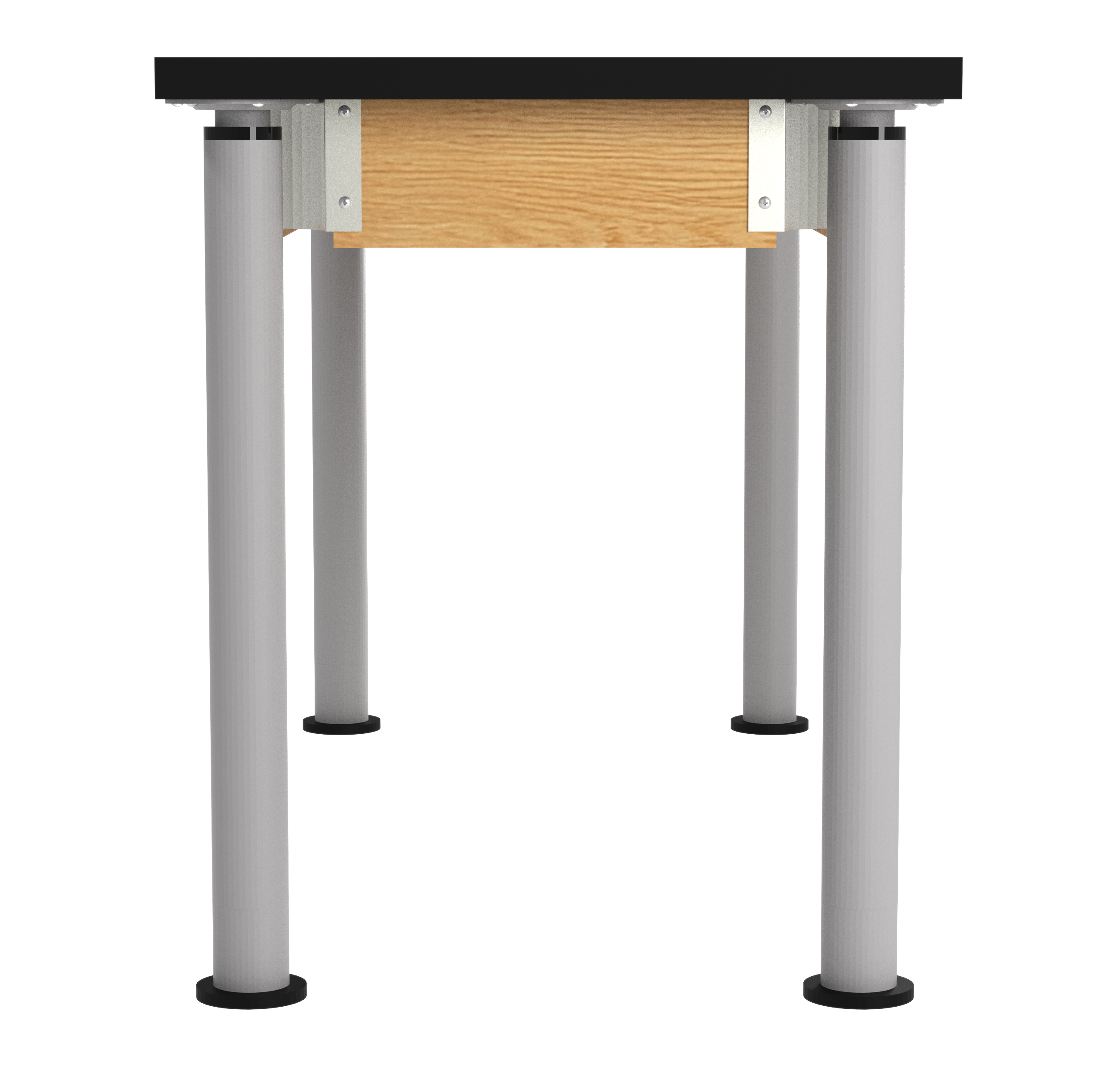 Uplift! Adjustable Height Table with Wood Apron - Red Oak, ChemGuard w/3mm Edge, 54"W x 24"D x 26-1/2 - 41"H