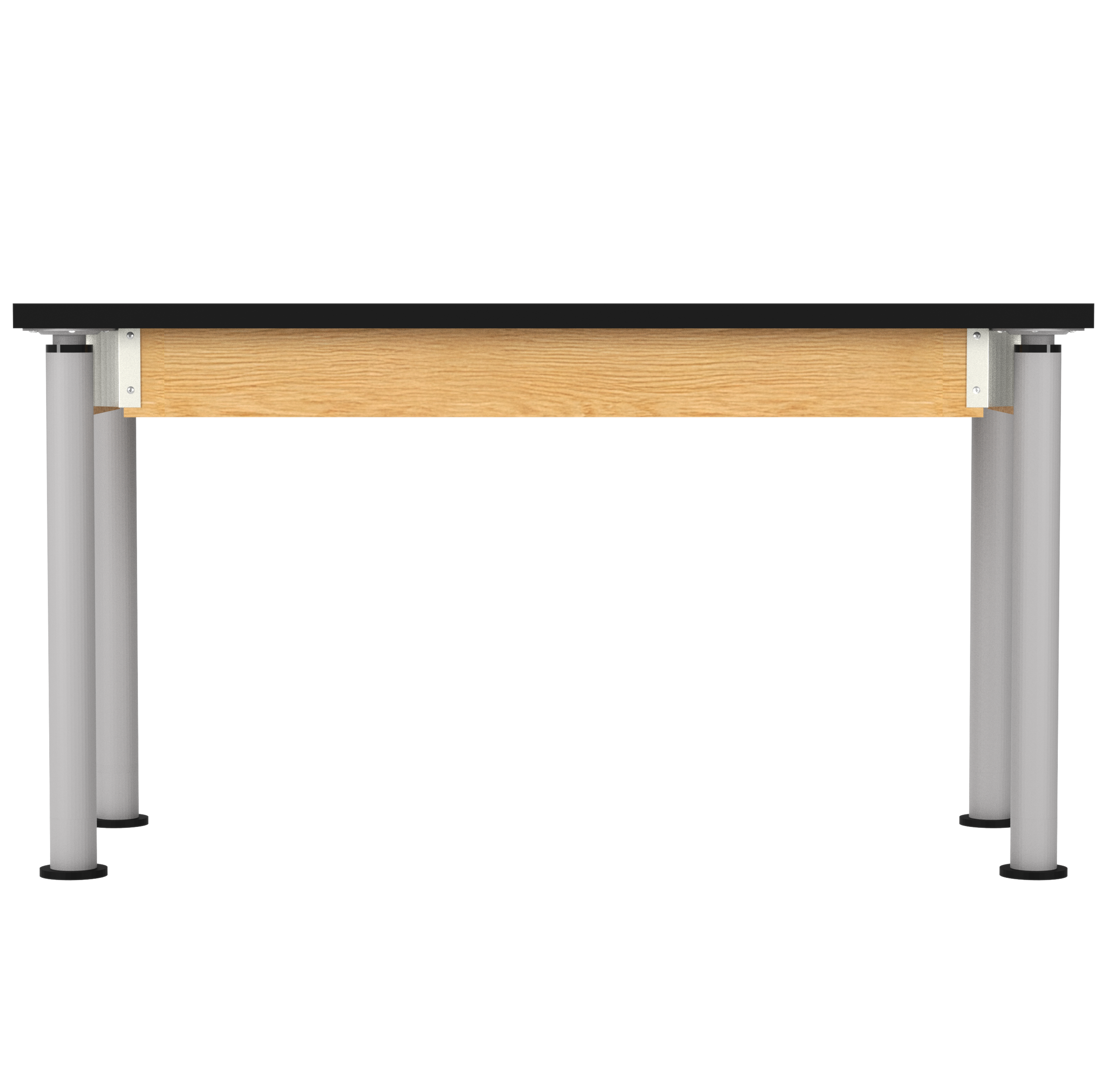 Uplift! Adjustable Height Table with Wood Apron - Red Oak, ChemGuard w/3mm Edge, 54"W x 24"D x 26-1/2 - 41"H