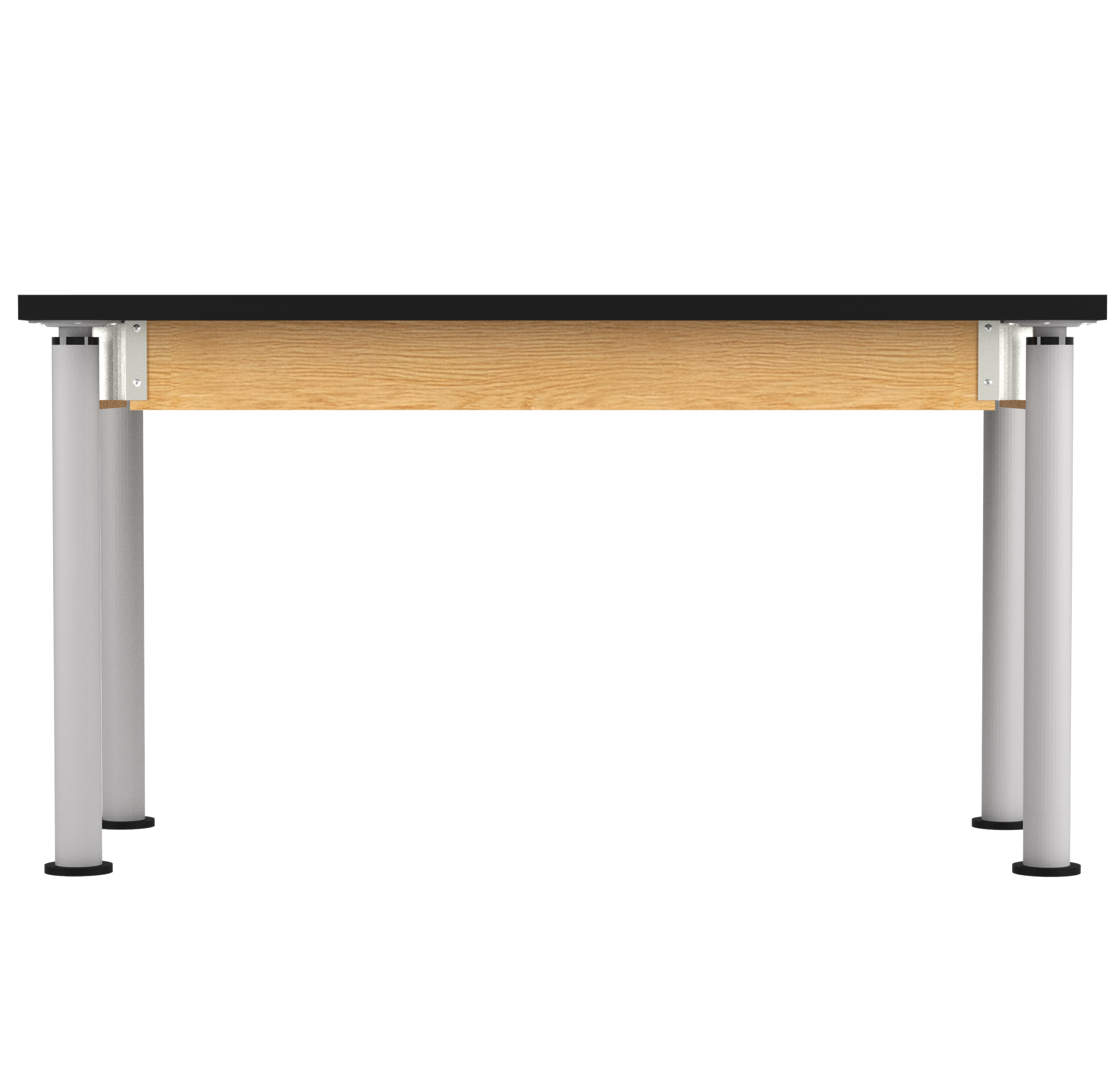Uplift! Adjustable Height Table with Wood Apron - Red Oak, ChemGuard w/3mm Edge, 54"W x 24"D x 26-1/2 - 41"H