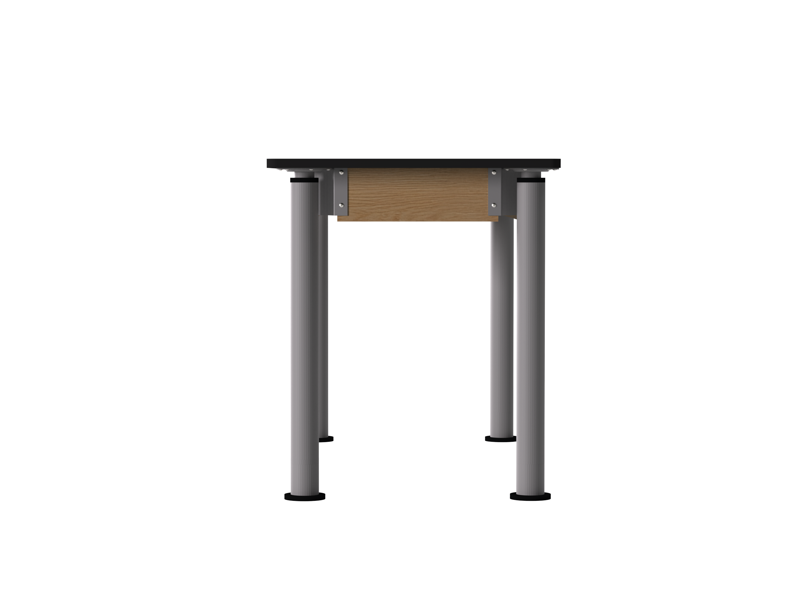 Uplift! Adjustable Height Table with Wood Apron - Red Oak, HPL Laminatew/3mm Edge, 54"W x 24"D x 26-1/2 - 41"H