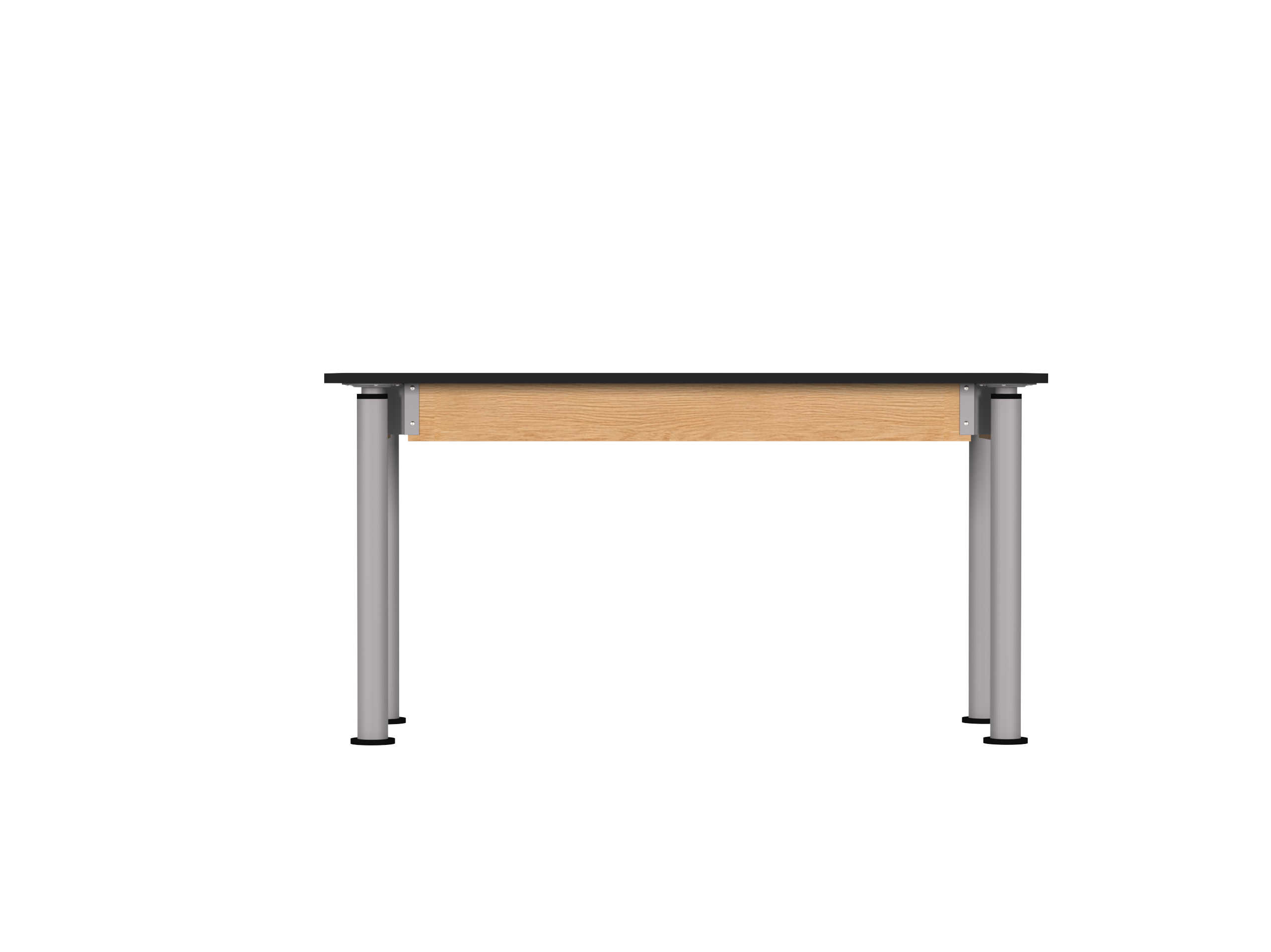 Uplift! Adjustable Height Table with Wood Apron - Red Oak, HPL Laminatew/3mm Edge, 54"W x 24"D x 26-1/2 - 41"H