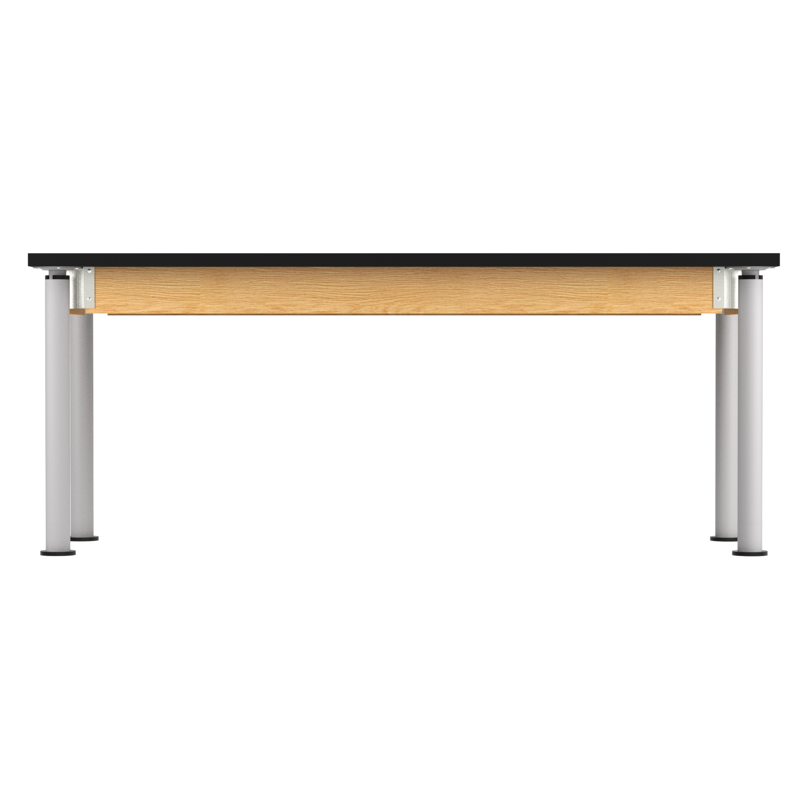 Uplift! Adjustable Height Table with Wood Apron - Red Oak, ChemGuard w/3mm Edge, 72"W x 24"D x 26-1/2 - 41"H