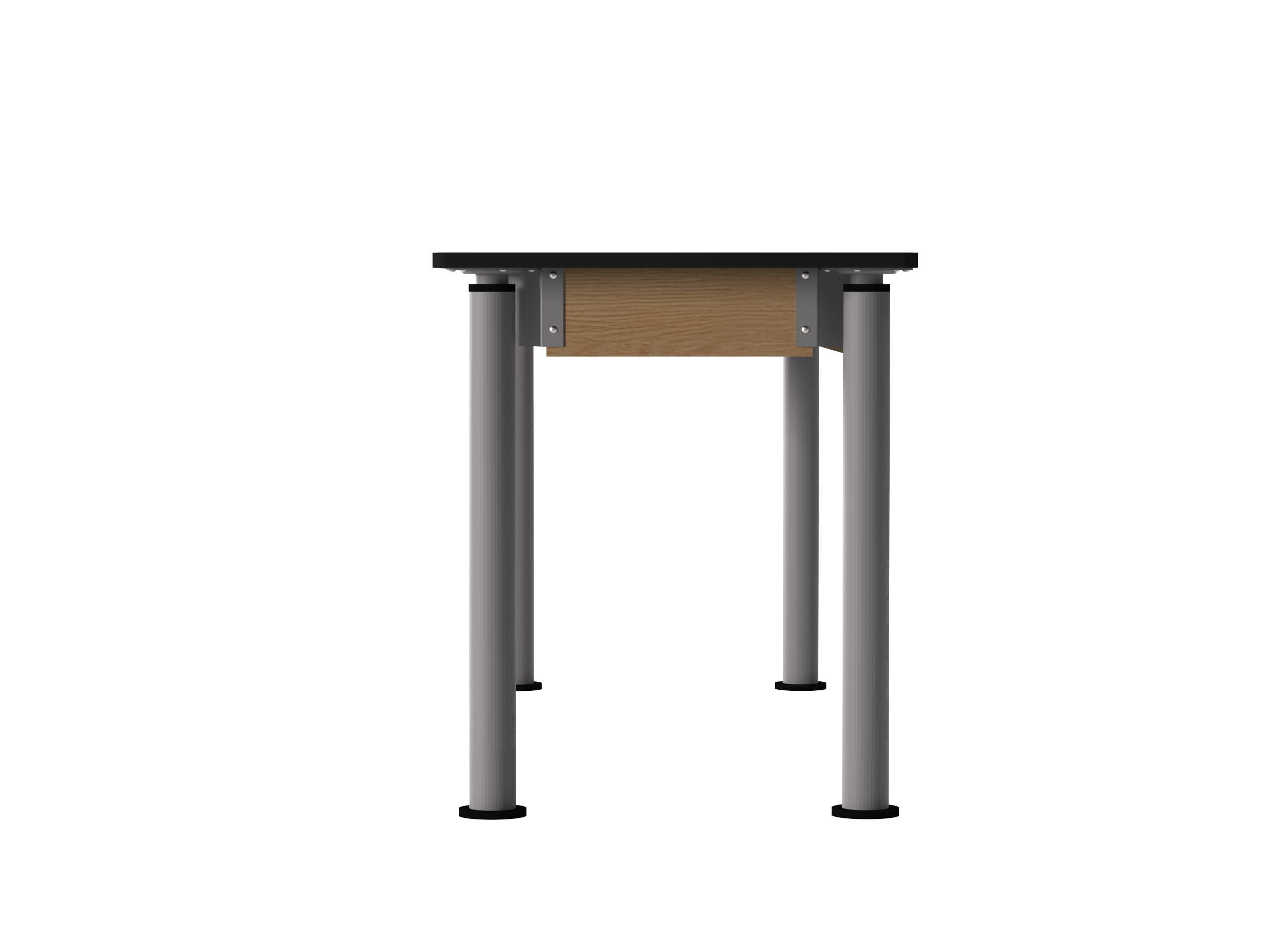 Uplift! Adjustable Height Table with Wood Apron - Red Oak, HPL Laminatew/3mm Edge, 72"W x 24"D x 26-1/2 - 41"H