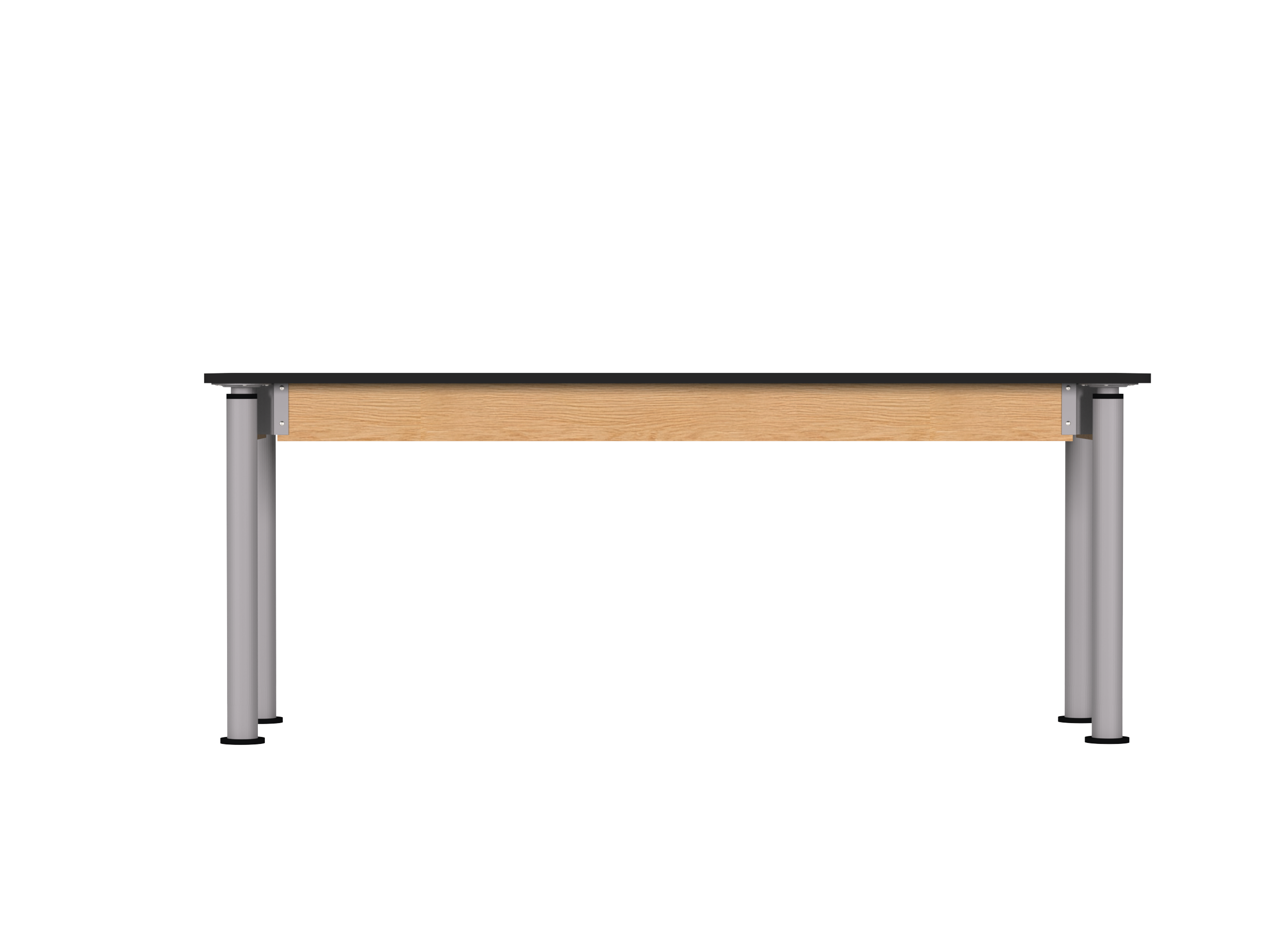Uplift! Adjustable Height Table with Wood Apron - Red Oak, HPL Laminatew/3mm Edge, 72"W x 24"D x 26-1/2 - 41"H
