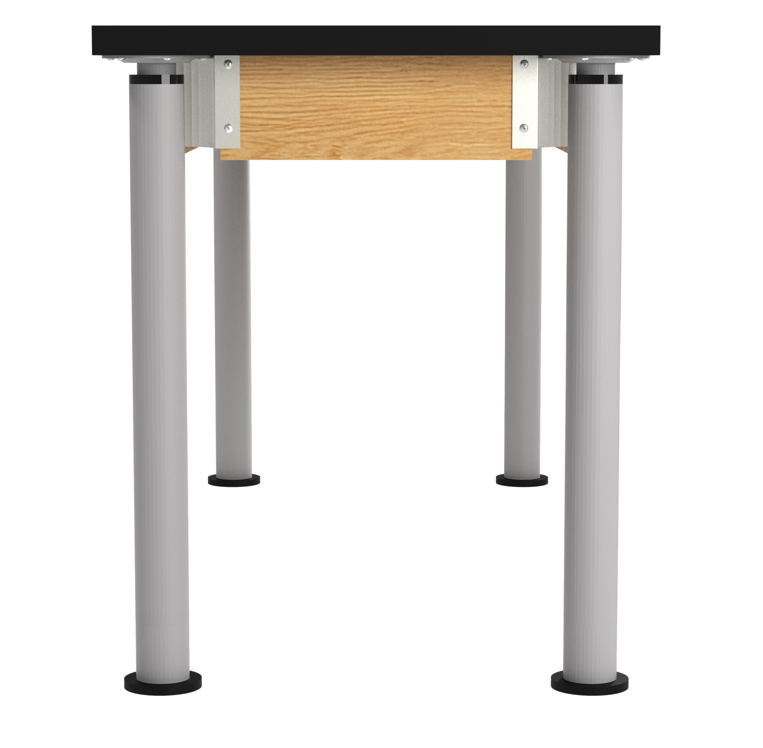 Uplift! Adjustable Height Table with Wood Apron - Red Oak, ChemGuard w/3mm Edge, 60"W x 24"D x 26-1/2 - 41"H