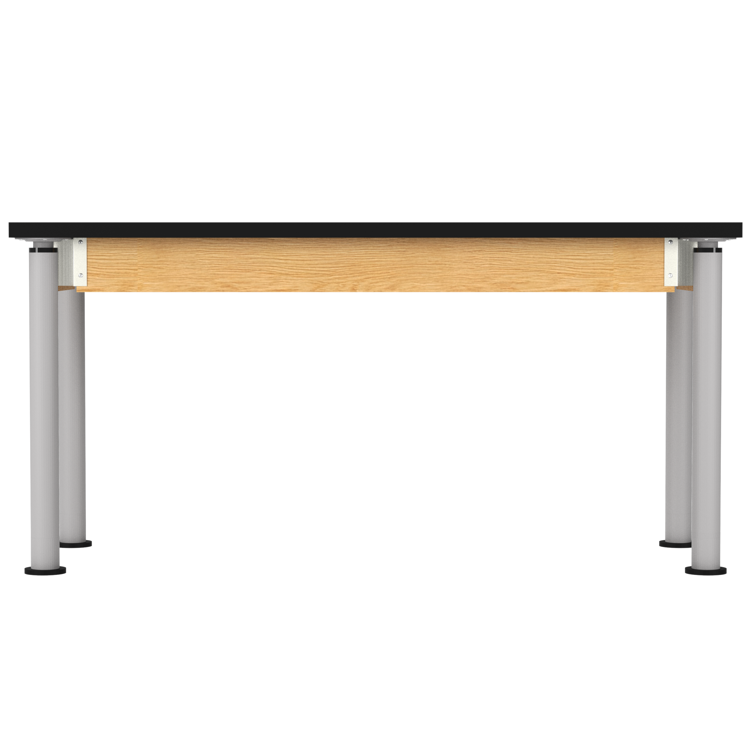 Uplift! Adjustable Height Table with Wood Apron - Red Oak, ChemGuard w/3mm Edge, 60"W x 24"D x 26-1/2 - 41"H