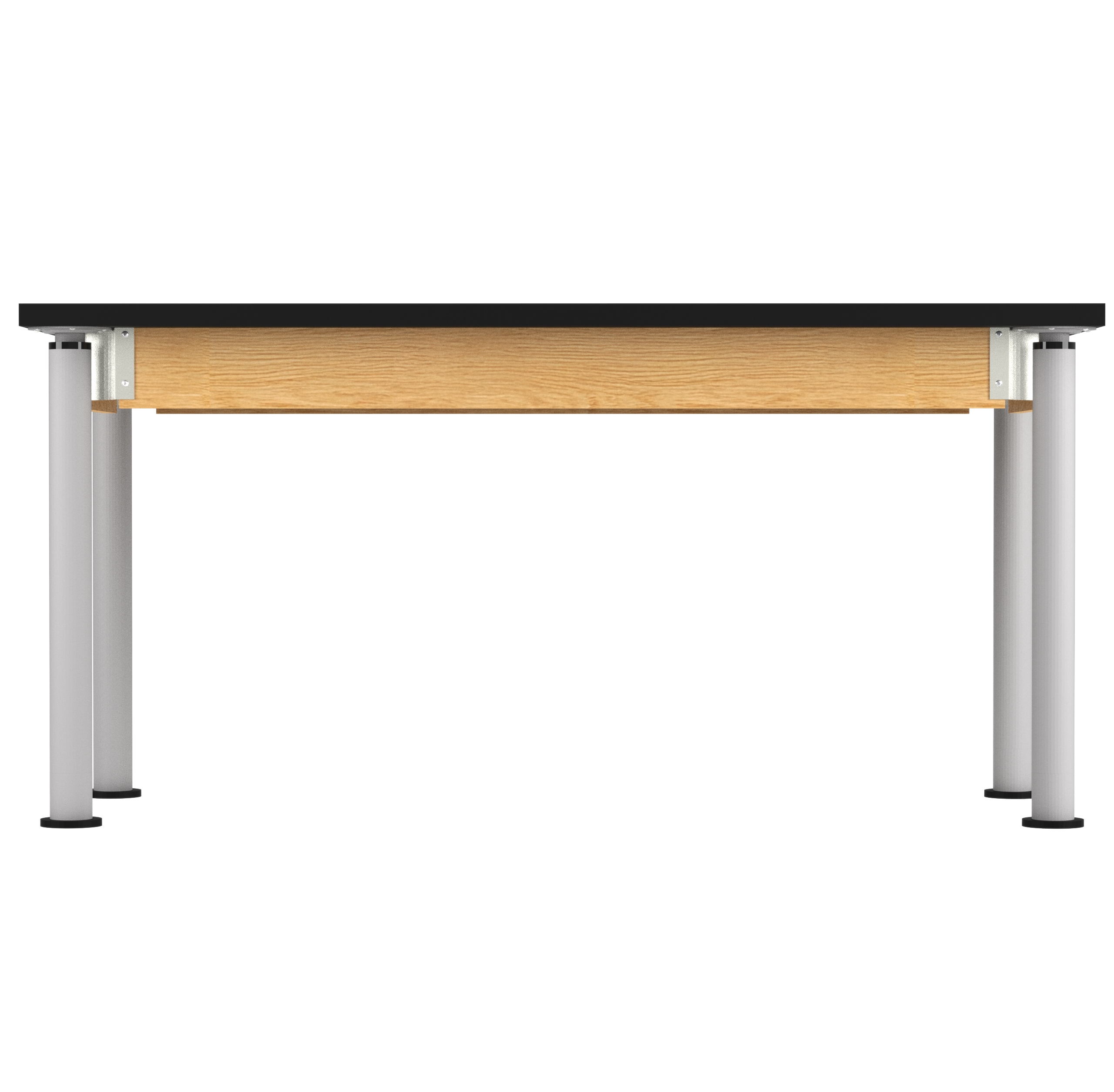 Uplift! Adjustable Height Table with Wood Apron - Red Oak, ChemGuard w/3mm Edge, 60"W x 24"D x 26-1/2 - 41"H