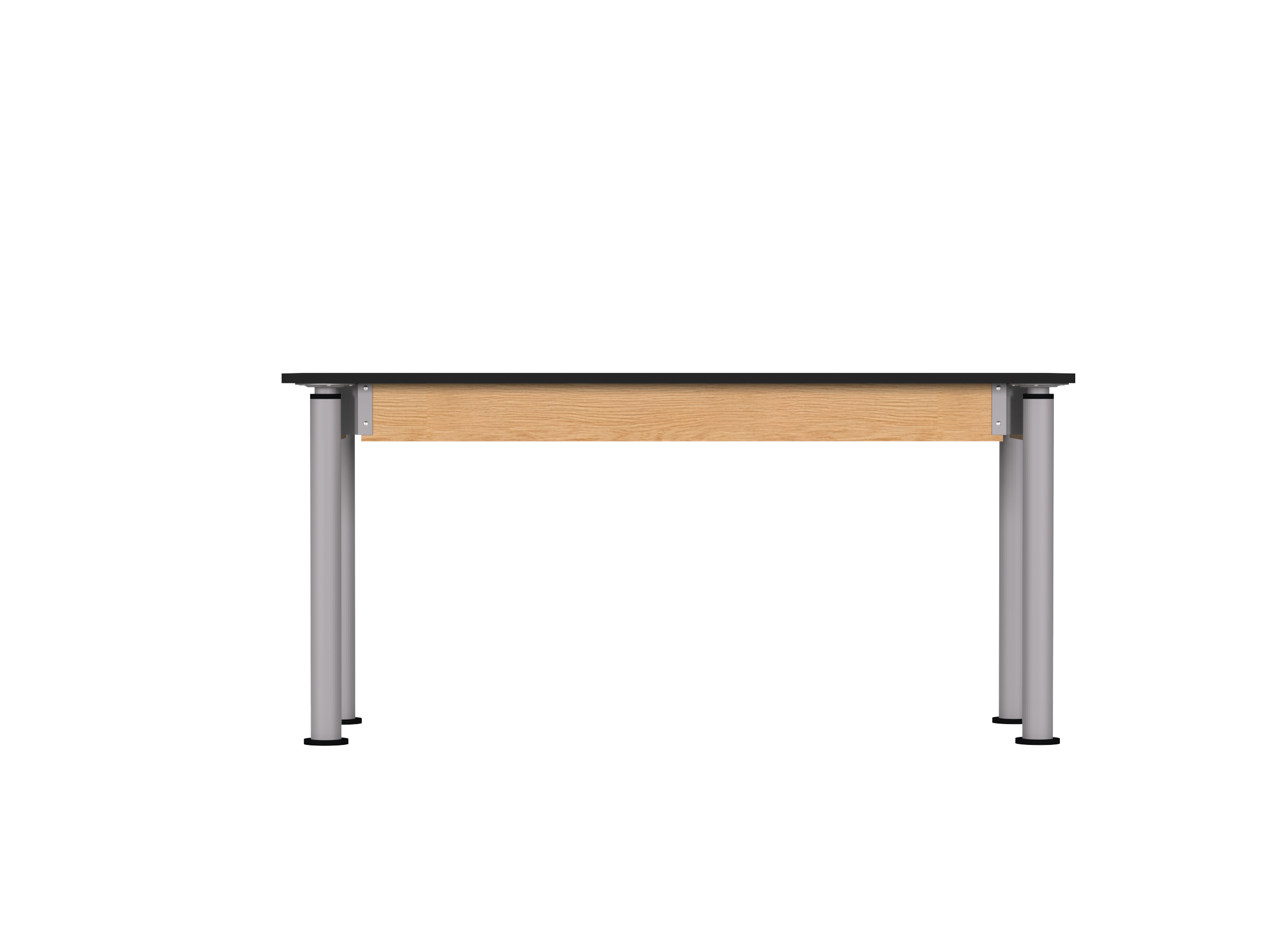 Uplift! Adjustable Height Table with Wood Apron - Red Oak, HPL Laminatew/3mm Edge, 60"W x 24"D x 26-1/2 - 41"H
