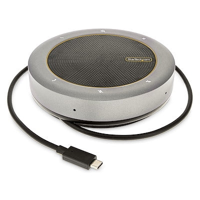 StarTech.com USB-C Speakerphone Docking Station Mini Portable Conference Speaker and Audio Dock USB-C to VGA/4K HDMI 2x USB-a Hub Mic/Speaker Teams/Zo