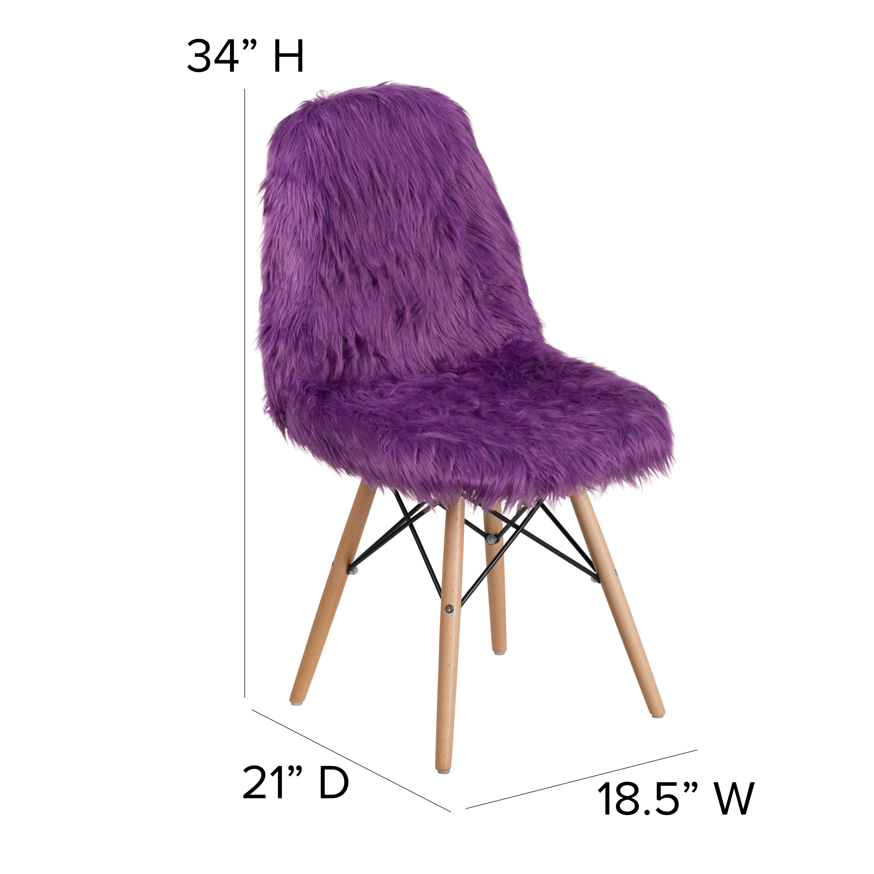 Calvin Shaggy Dog Purple Accent Chair