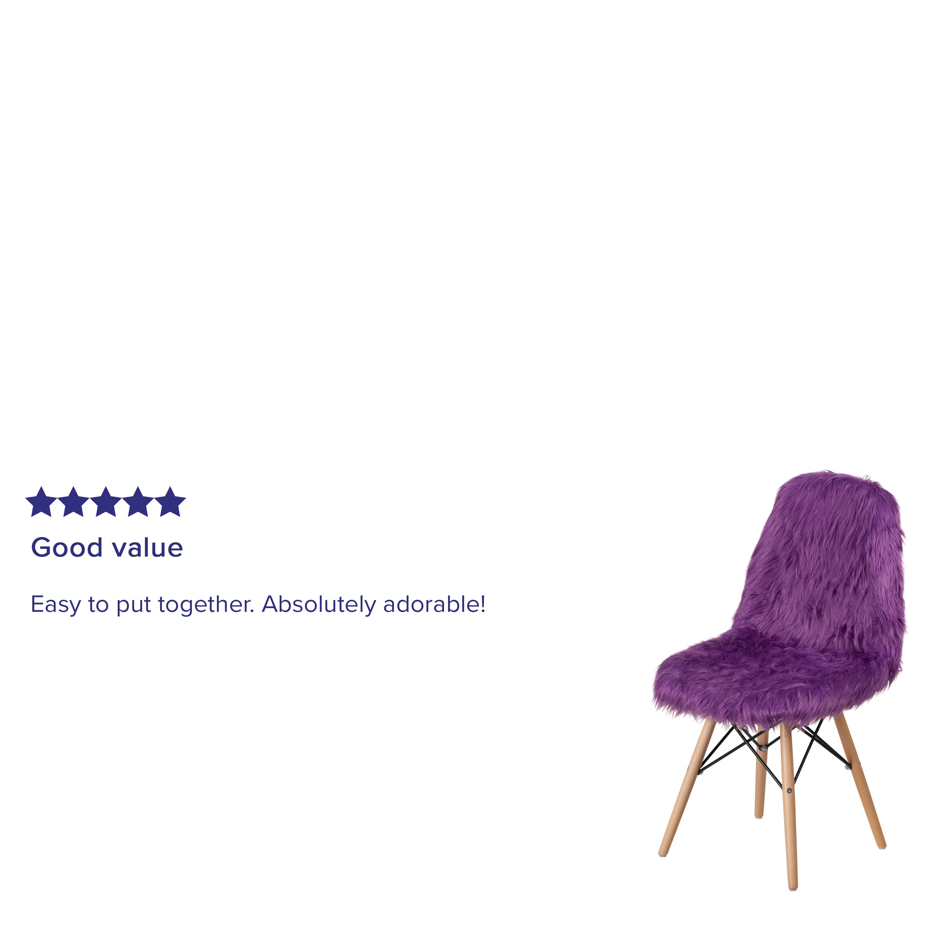 Calvin Shaggy Dog Purple Accent Chair