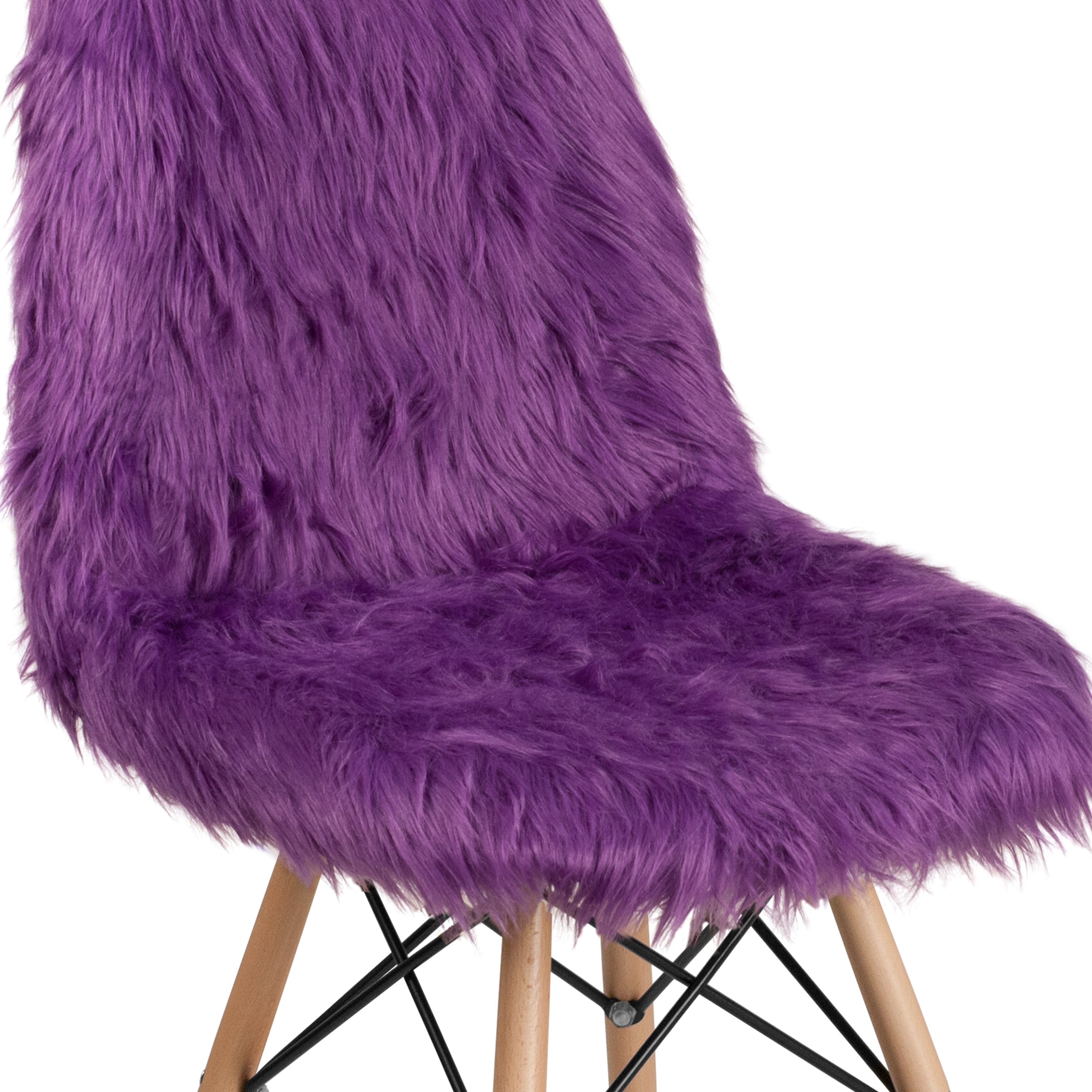 Calvin Shaggy Dog Purple Accent Chair
