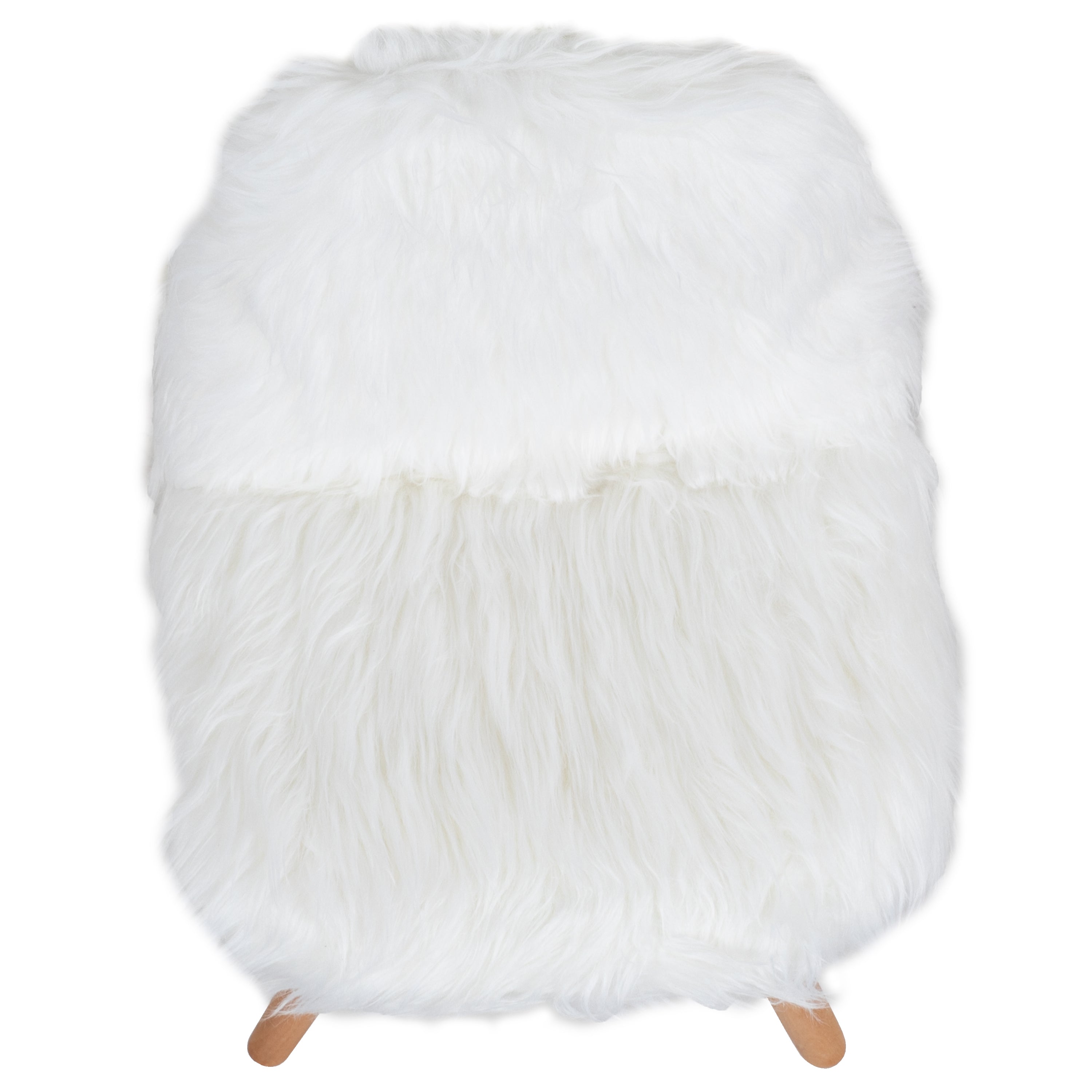 Cody Shaggy Faux Fur White Accent Chair - Shag Style Kids Chair for Ages 5-7 - Kids Playroom Chair