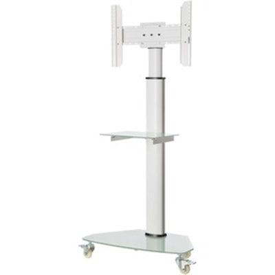 Tripp Lite by Eaton Premier Rolling TV Cart for 37&amp;quot; to 70&amp;quot; Displays, Frosted Glass Base and Shelf, Locking Casters, White