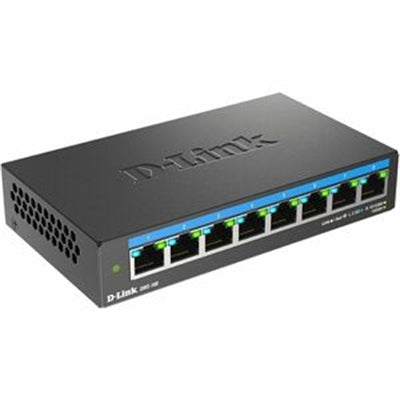 D-Link - 8-Port 2.5Gb Unmanaged Multi-Gig Network Switch, 8 X 2.5G Ports Fanless Plug & Play (DMS-108) - Black
