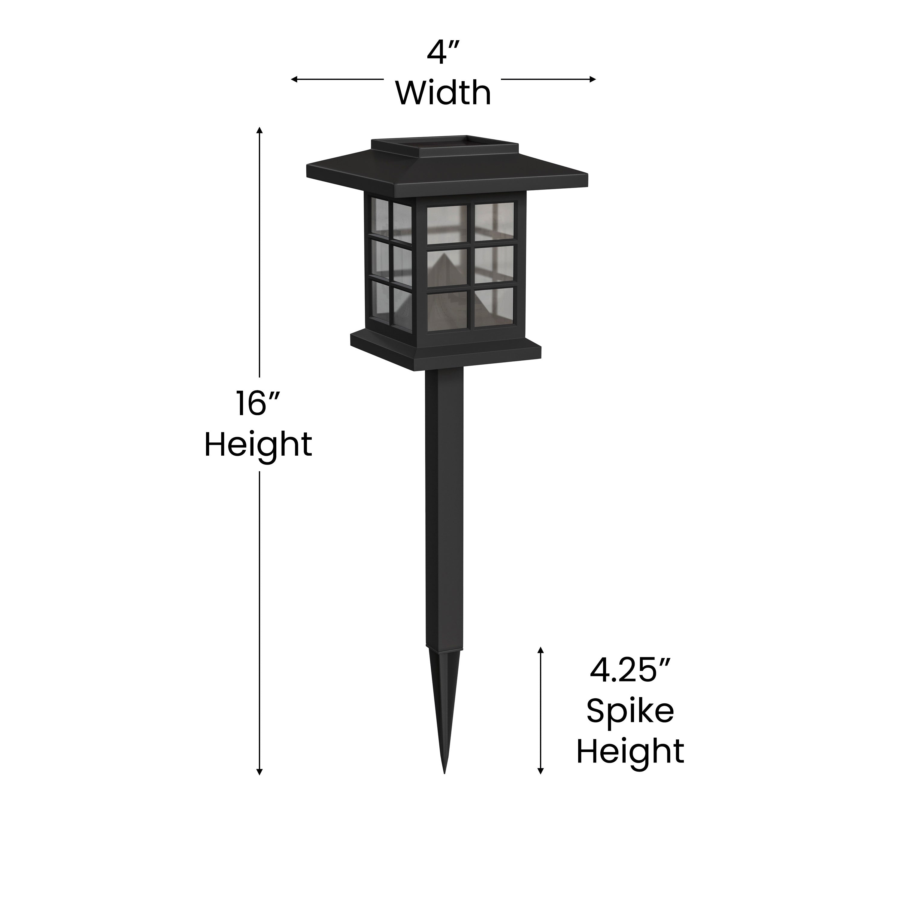 Halsey 8 Pack Black Lantern Style LED Solar Lights Weather Resistant Outdoor Solar Powered Lights for Pathway, Garden, & Yard