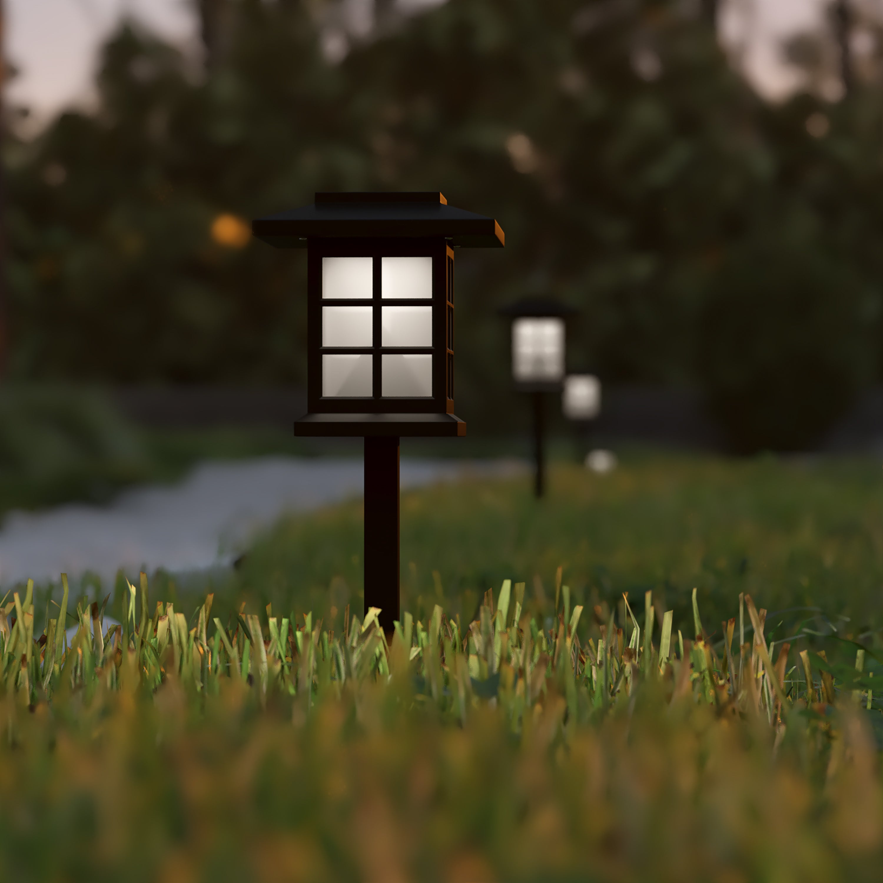 Halsey 8 Pack Black Lantern Style LED Solar Lights Weather Resistant Outdoor Solar Powered Lights for Pathway, Garden, & Yard