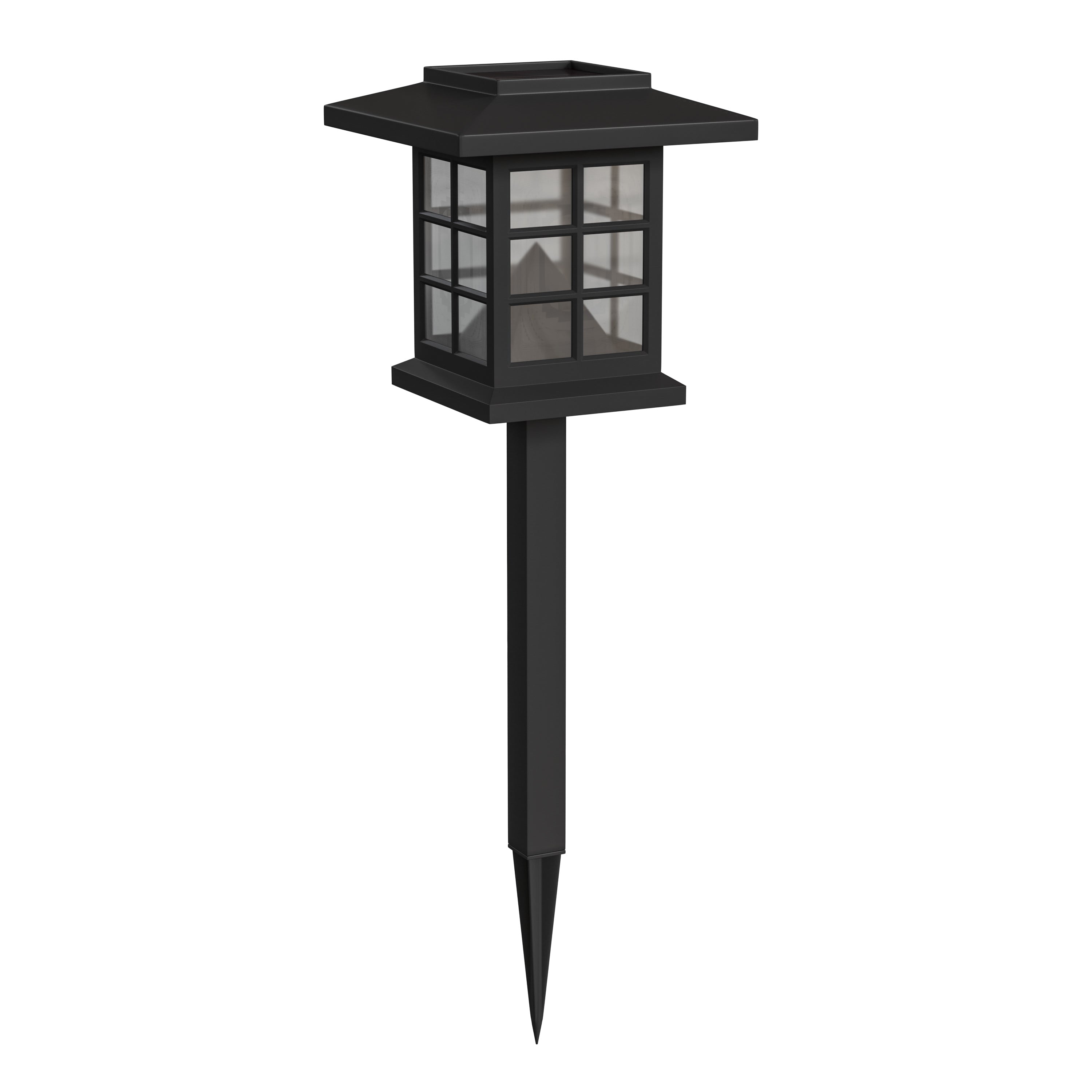 Halsey 8 Pack Black Lantern Style LED Solar Lights Weather Resistant Outdoor Solar Powered Lights for Pathway, Garden, & Yard