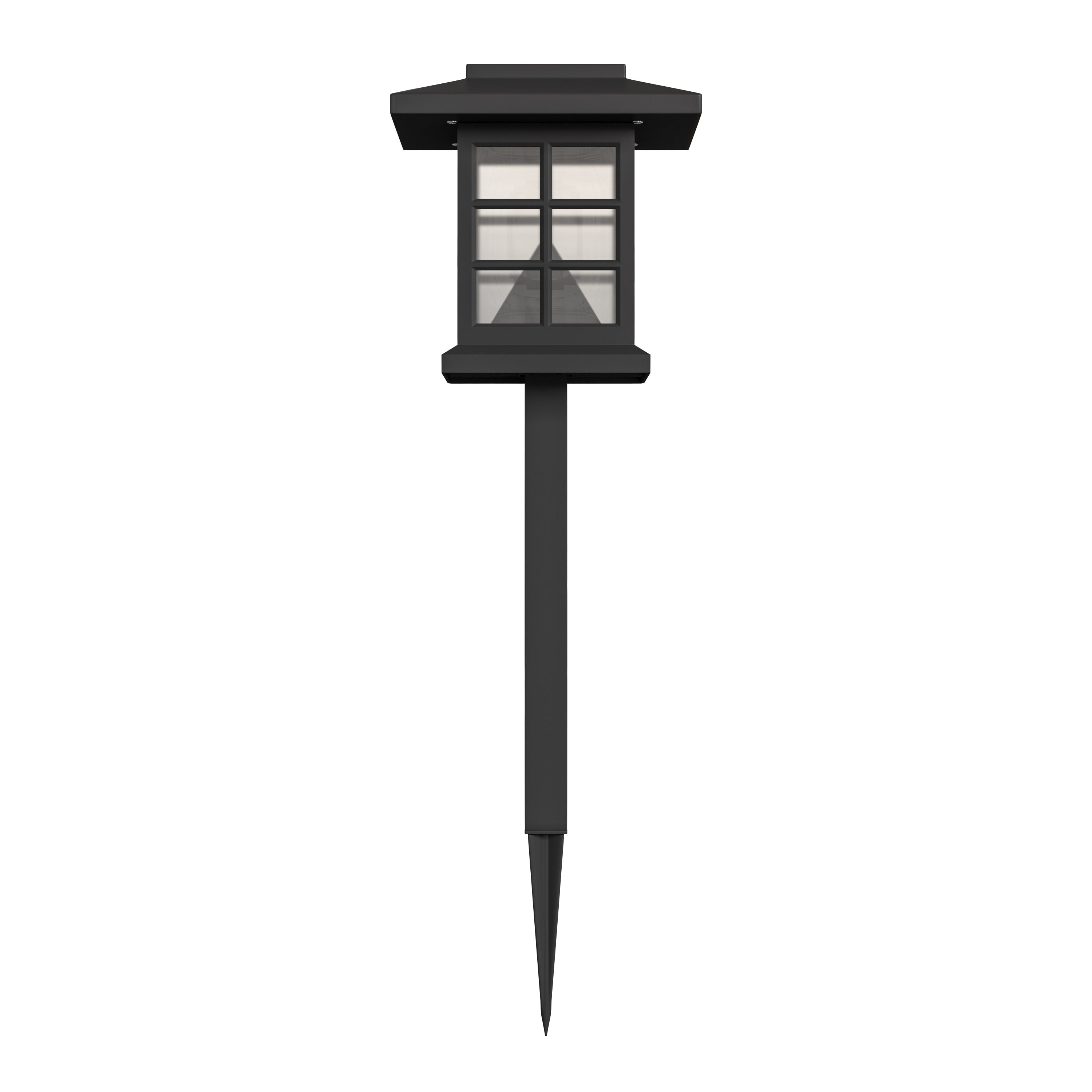 Halsey 8 Pack Black Lantern Style LED Solar Lights Weather Resistant Outdoor Solar Powered Lights for Pathway, Garden, & Yard