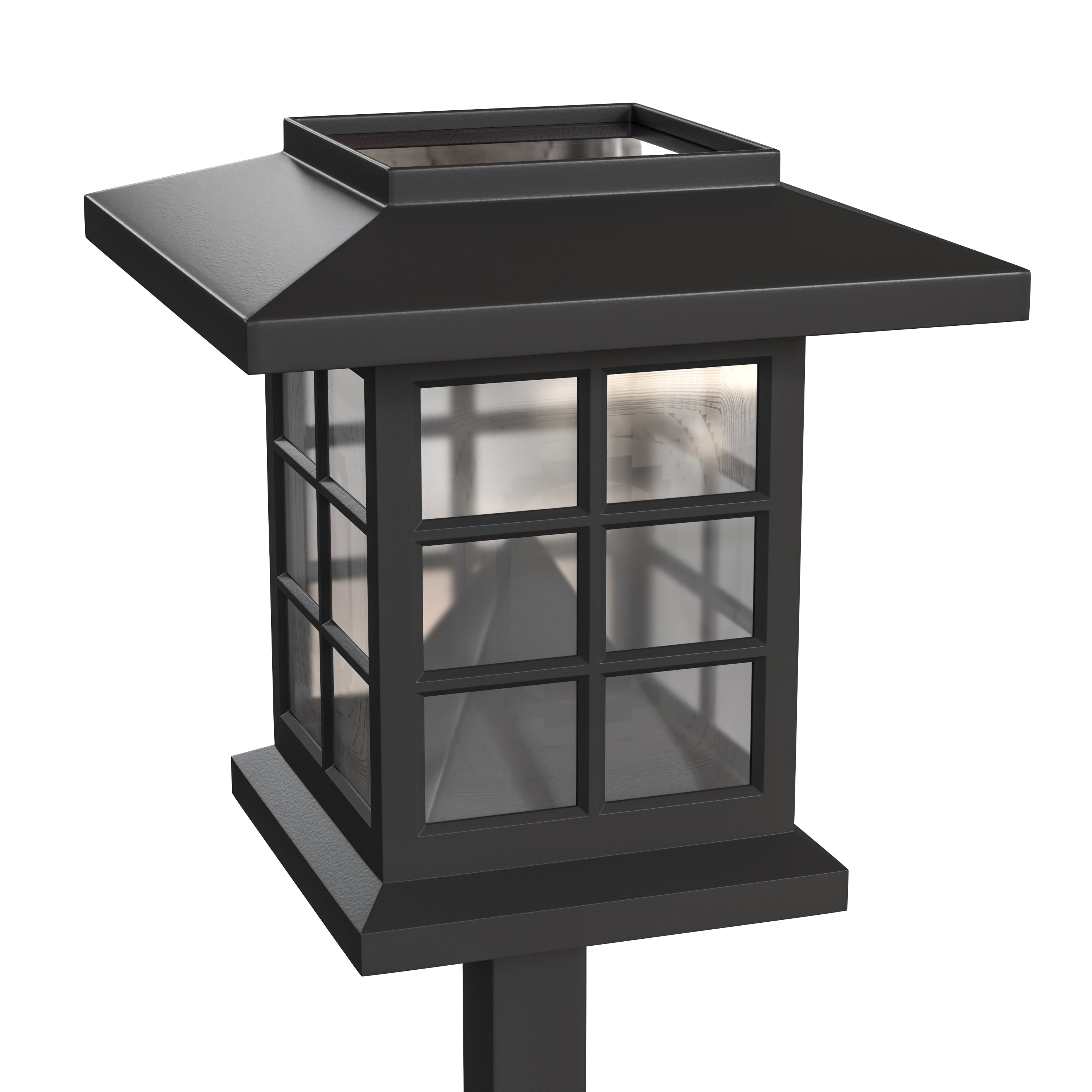 Halsey 8 Pack Black Lantern Style LED Solar Lights Weather Resistant Outdoor Solar Powered Lights for Pathway, Garden, & Yard
