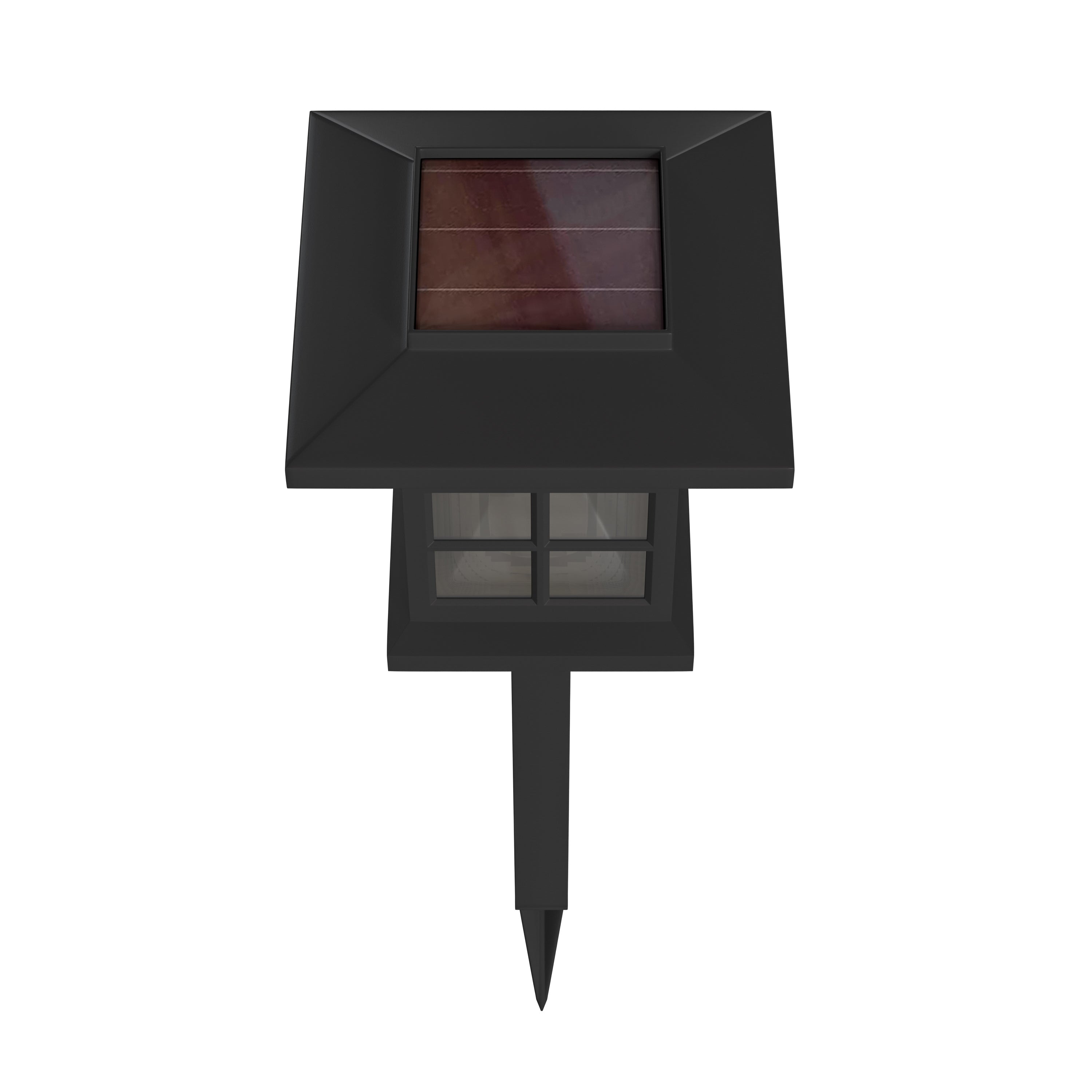 Halsey 8 Pack Black Lantern Style LED Solar Lights Weather Resistant Outdoor Solar Powered Lights for Pathway, Garden, & Yard