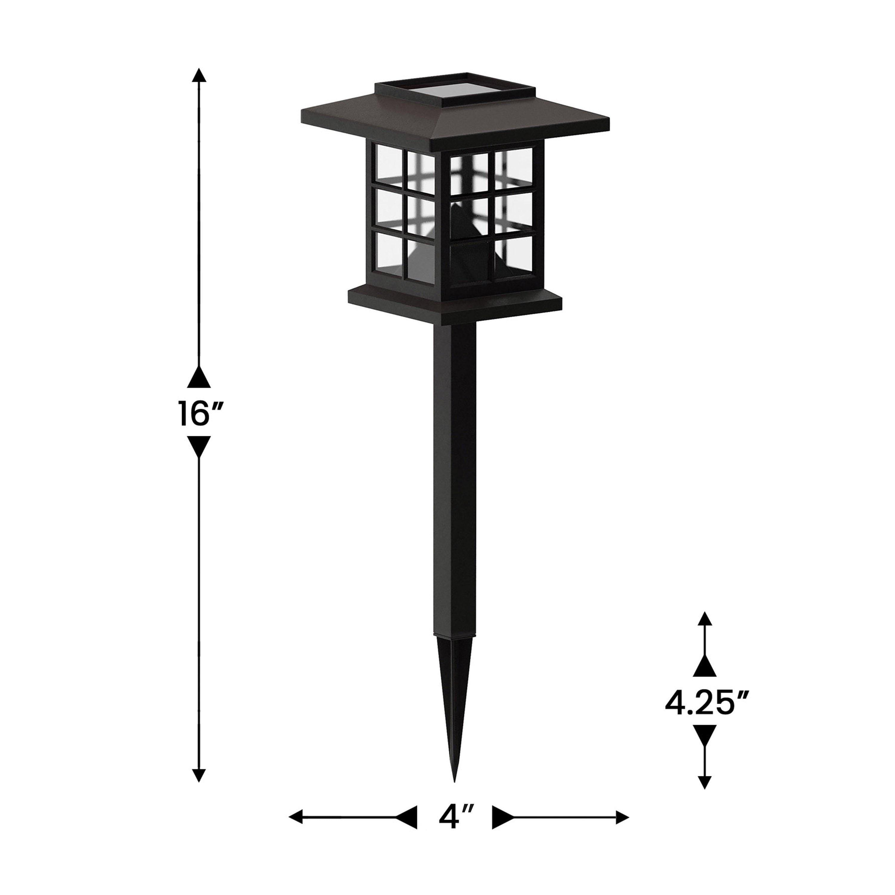 Halsey 8 Pack Brown Lantern Style LED Solar Lights Weather Resistant Outdoor Solar Powered Lights for Pathway, Garden, & Yard
