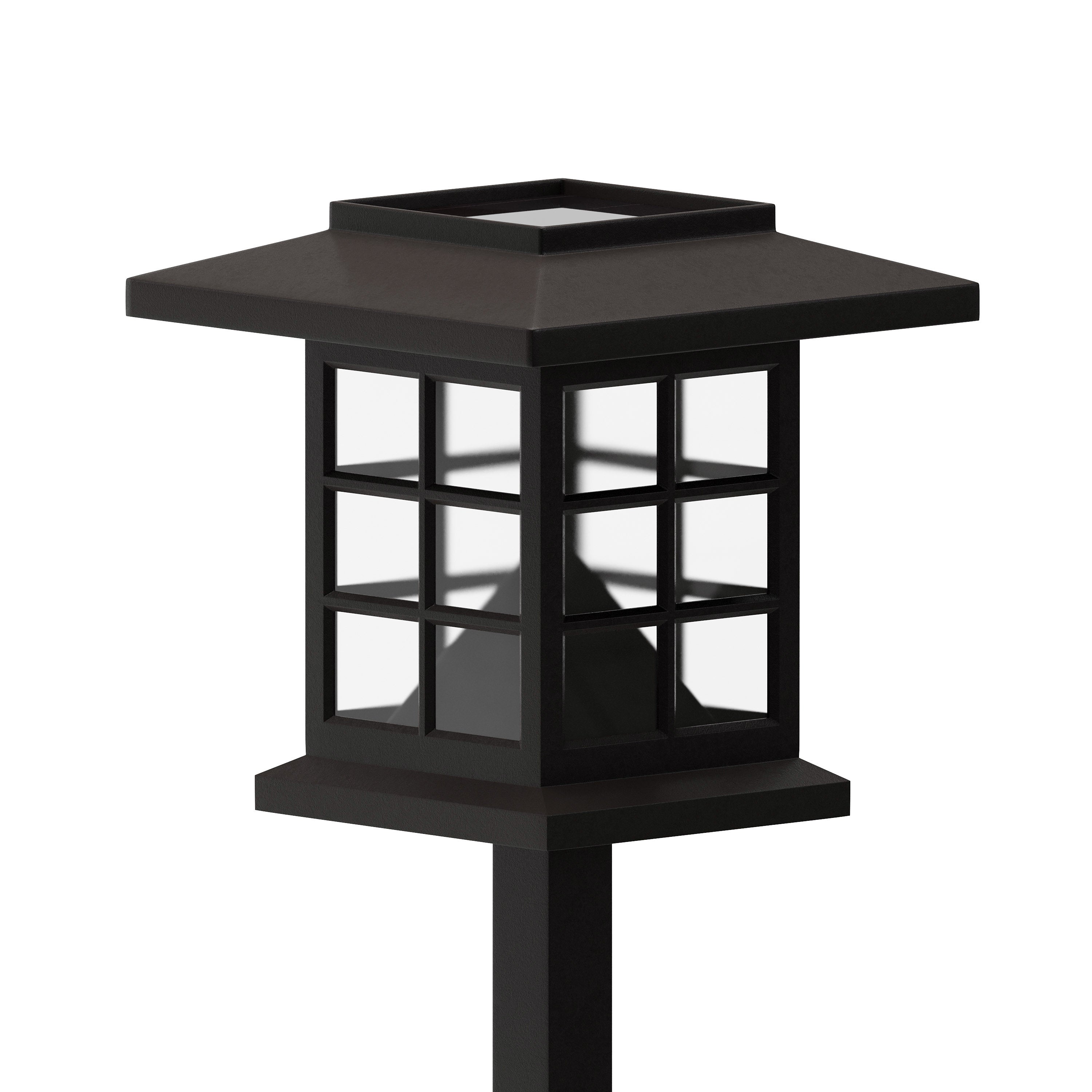 Halsey 8 Pack Brown Lantern Style LED Solar Lights Weather Resistant Outdoor Solar Powered Lights for Pathway, Garden, & Yard
