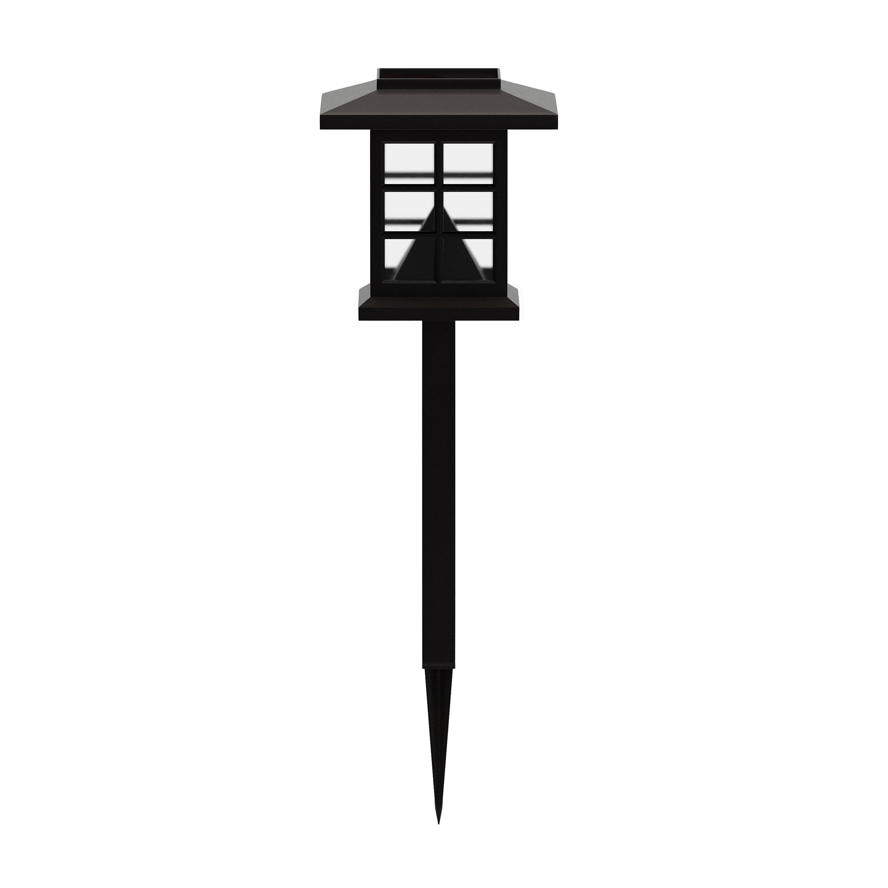 Halsey 8 Pack Brown Lantern Style LED Solar Lights Weather Resistant Outdoor Solar Powered Lights for Pathway, Garden, & Yard