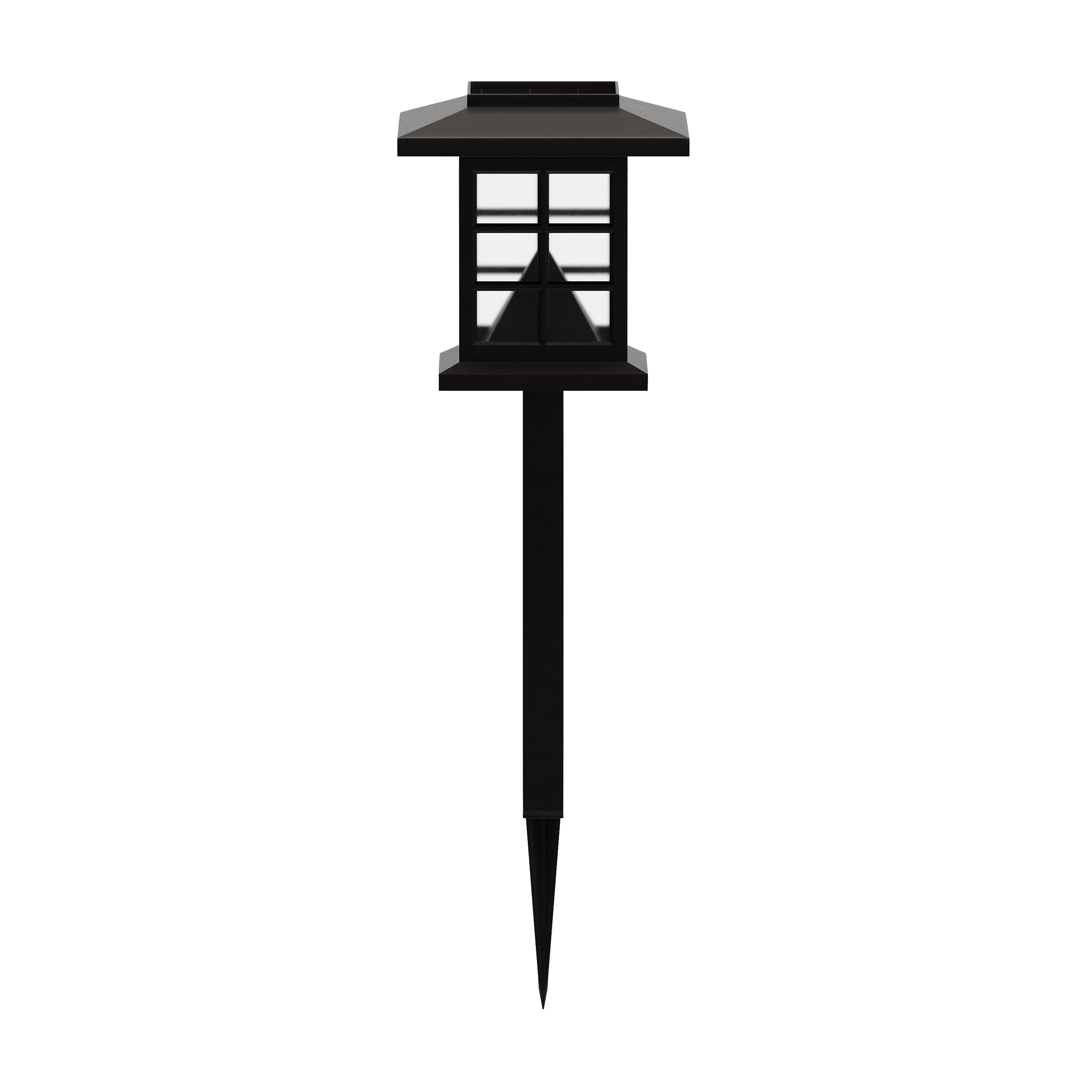 Halsey 8 Pack Brown Lantern Style LED Solar Lights Weather Resistant Outdoor Solar Powered Lights for Pathway, Garden, & Yard