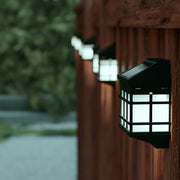 Holder 6 Pack Wall Mount LED Solar Lights - Weather Resistant Black Decorative Solar Powered Lights - Deck and Fencing Solar Lights