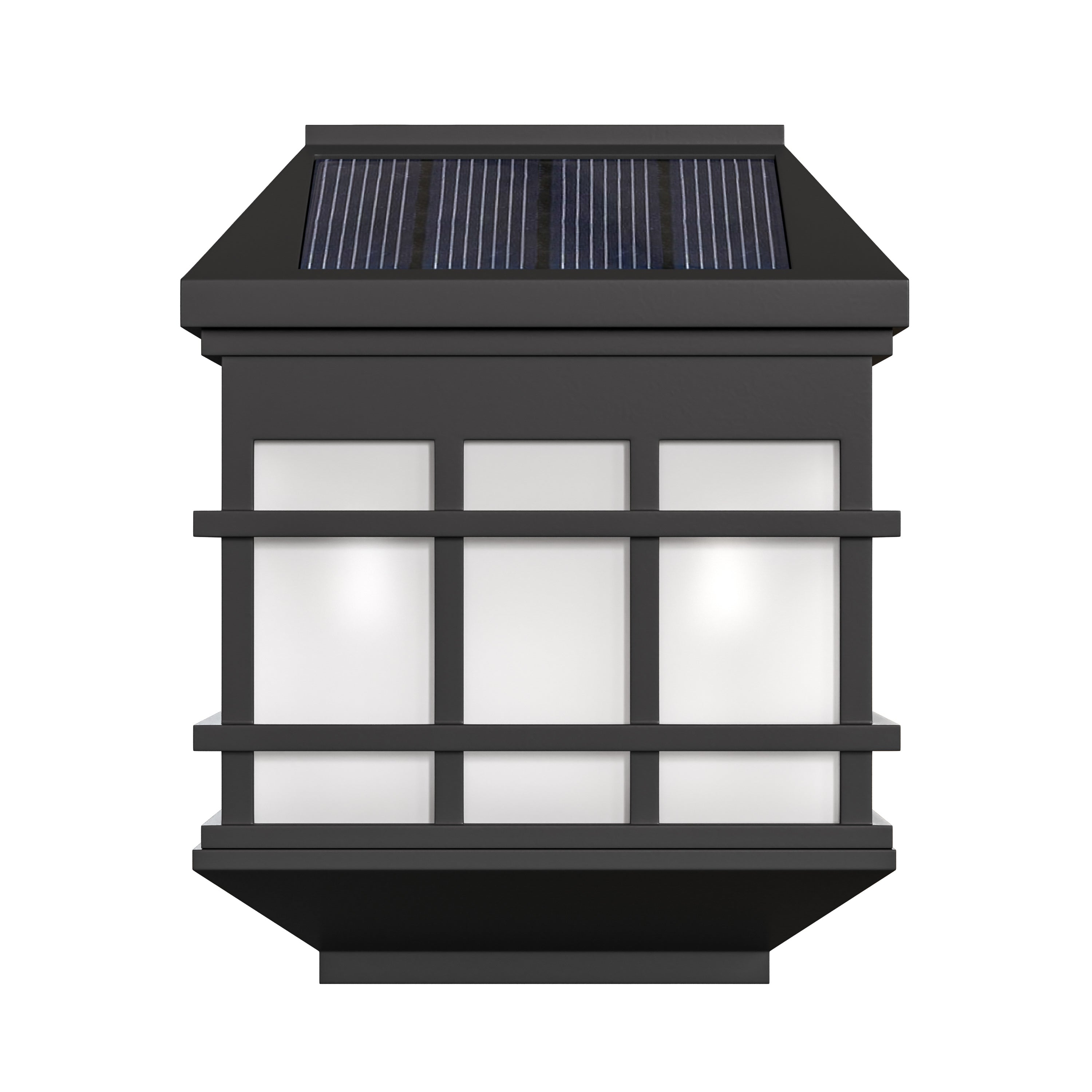 Holder 6 Pack Wall Mount LED Solar Lights - Weather Resistant Black Decorative Solar Powered Lights - Deck and Fencing Solar Lights